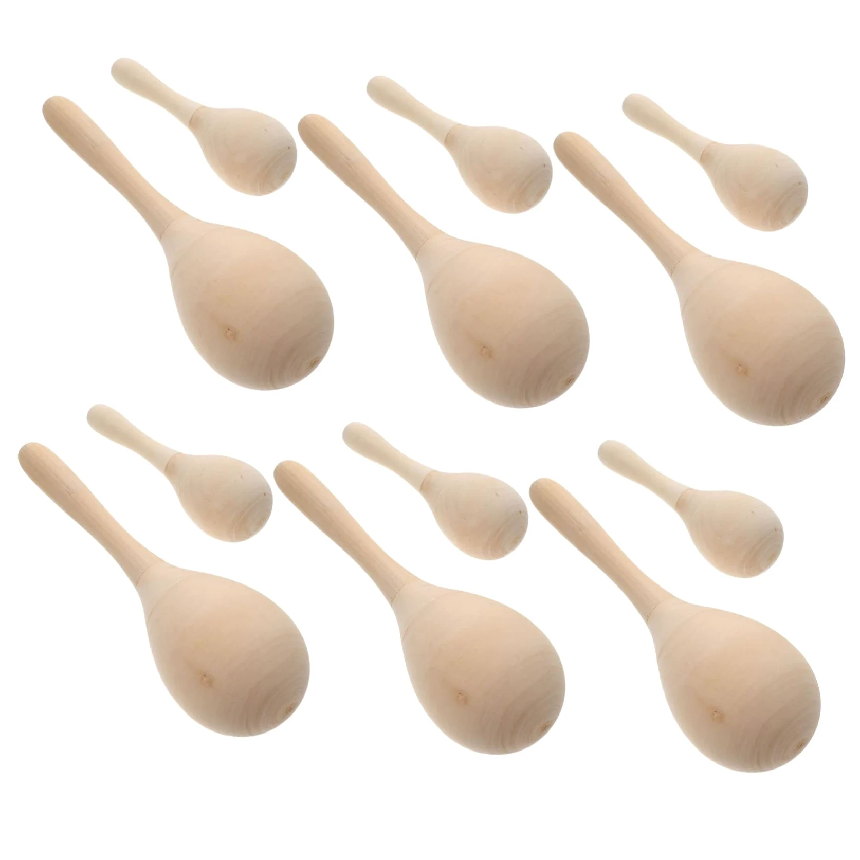 Maracas in Legno 12 Pezzi per Ragazzo Ragazza, Strumenti DIY | Colorazione Artigianale, Tonalità Khaki, per Casa e Aula, Formato Compatto per Attività Manuali