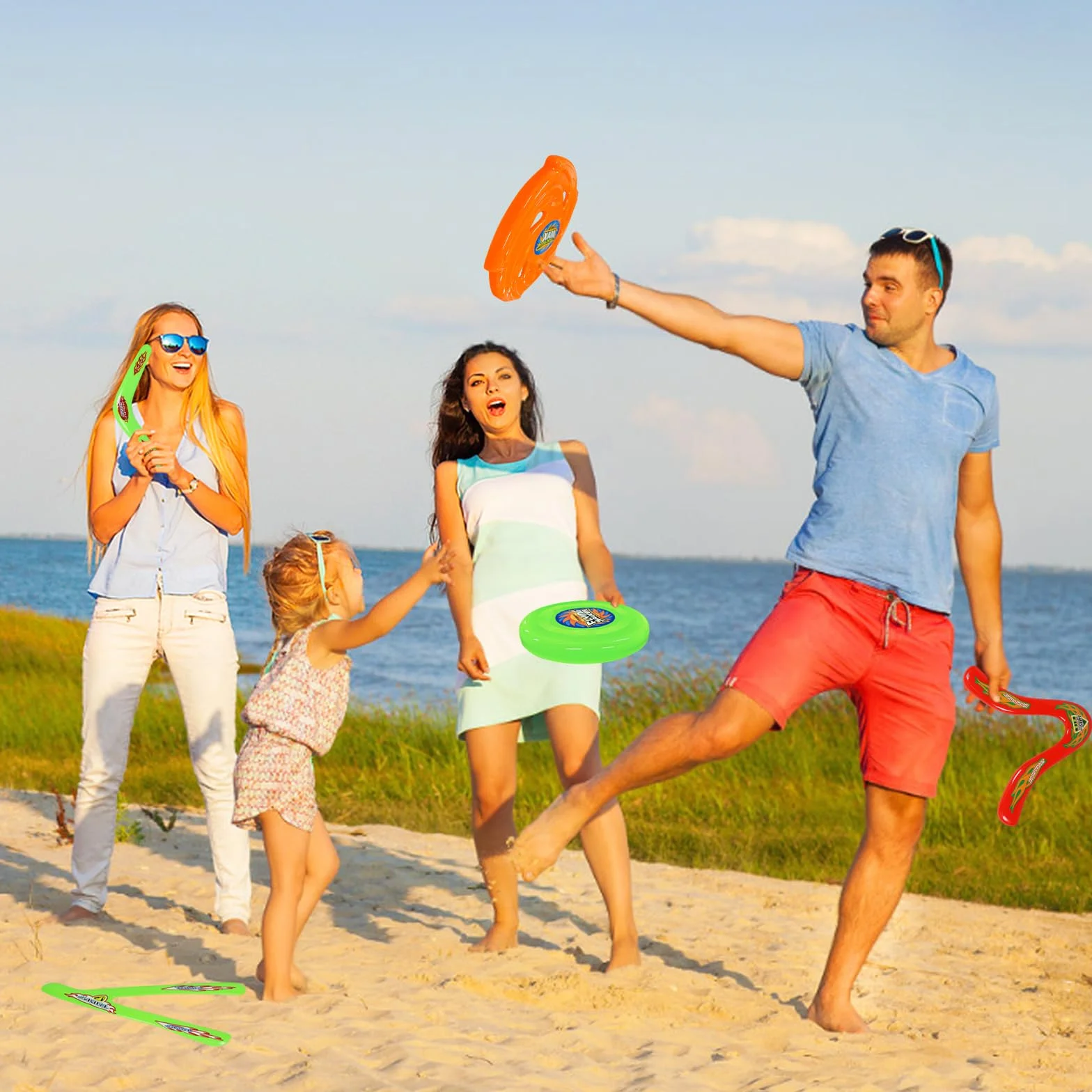 6 Pezzi Set di Boomerang, Boomerang a Forma di V, Boomerang per Principianti Set, Giochi Interattivi Genitore Figlio, Giocattoli per Bambini, All'aperto per Principianti
