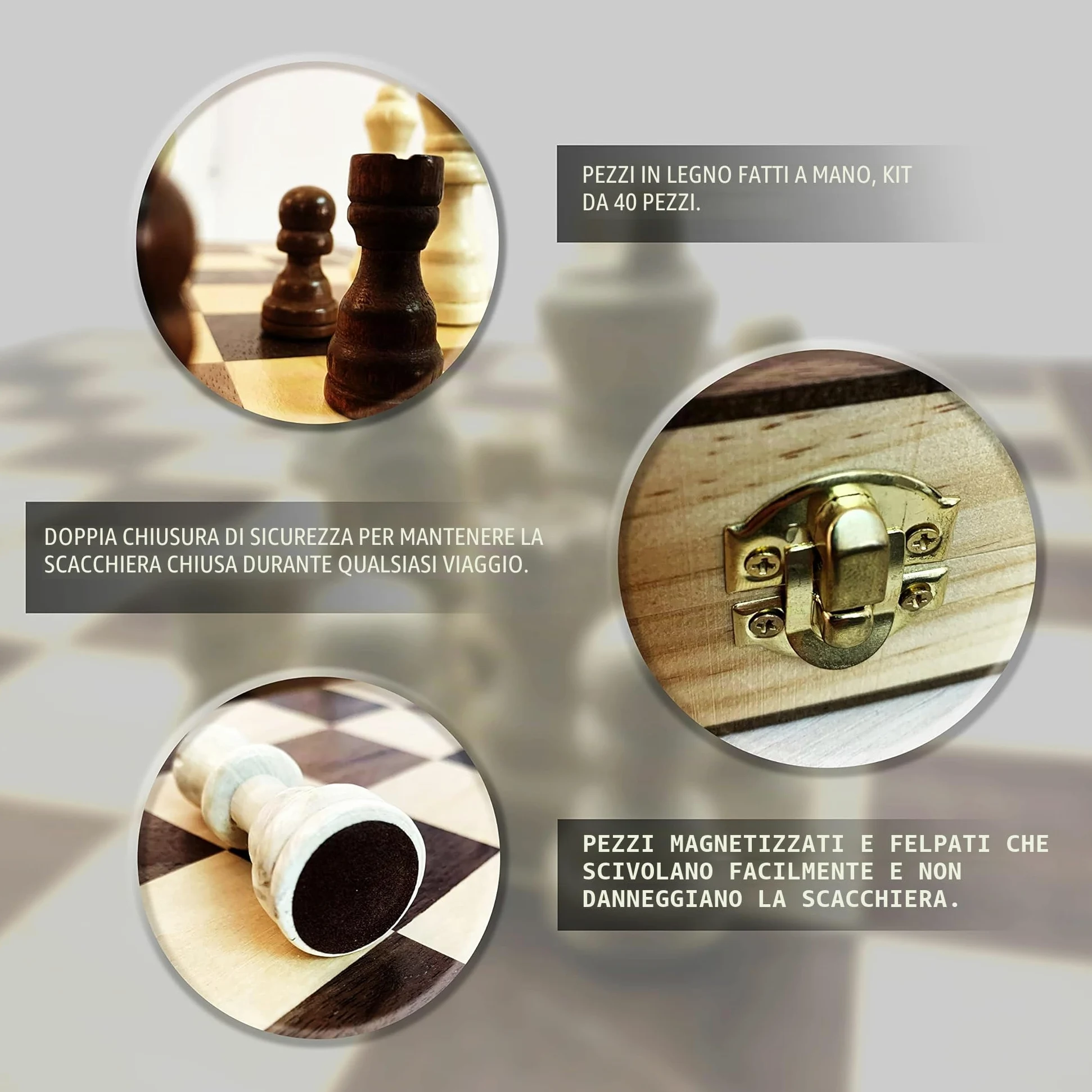 DOJA Barcelona | Scacchiera in Legno Pieghevole con Timer Digitale | 39x39 | Scacchiera Professionale Magnetica + Orologio Scacchi Ideale per Viaggio | Gioco da Tavolo portatile, per 2 giocatori