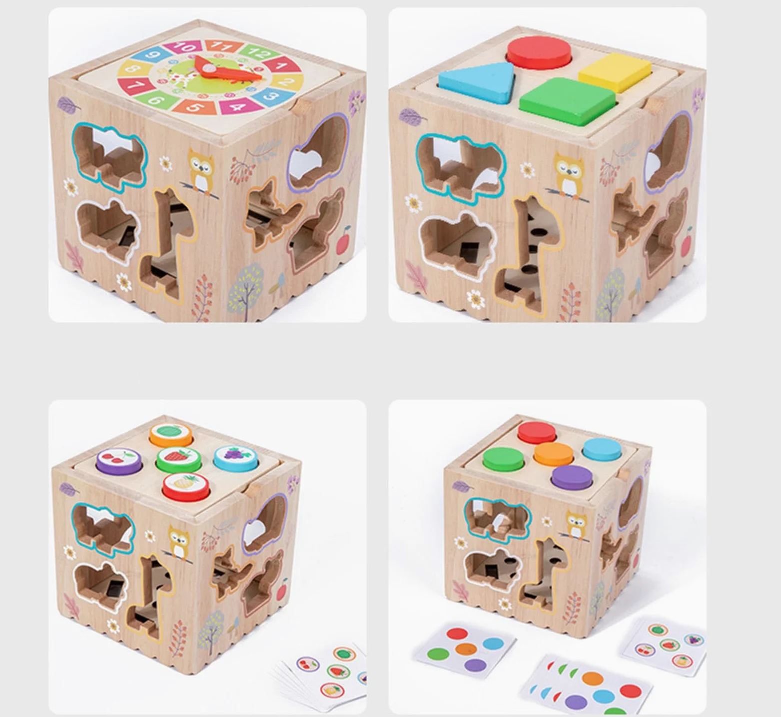 Giocattolo Cubo di attività in Legno Multifunzionale, Set Gioco Educativo Montessori con Martello