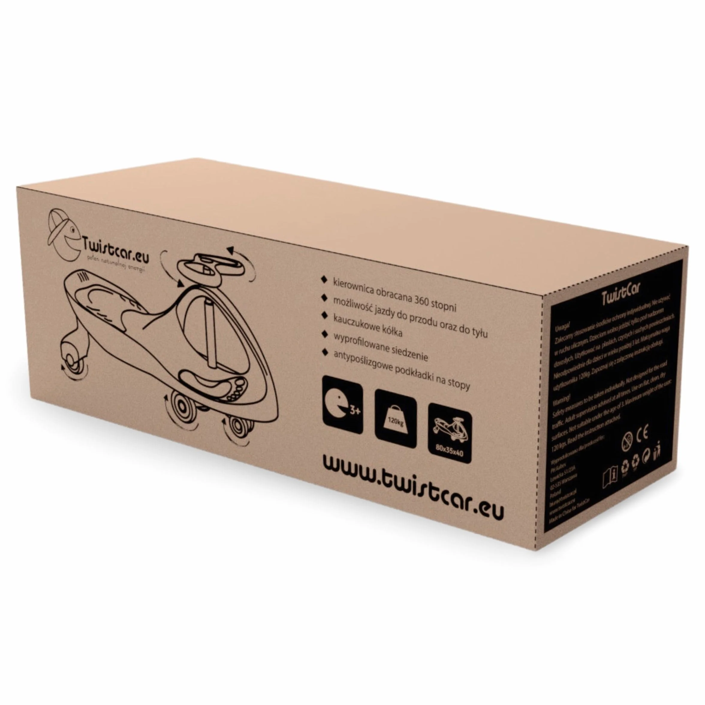 Twistcar Macchina per Bambini senza Pedali, Volante 360°, Ruote in Gomma, Verde, Portata 120 kg