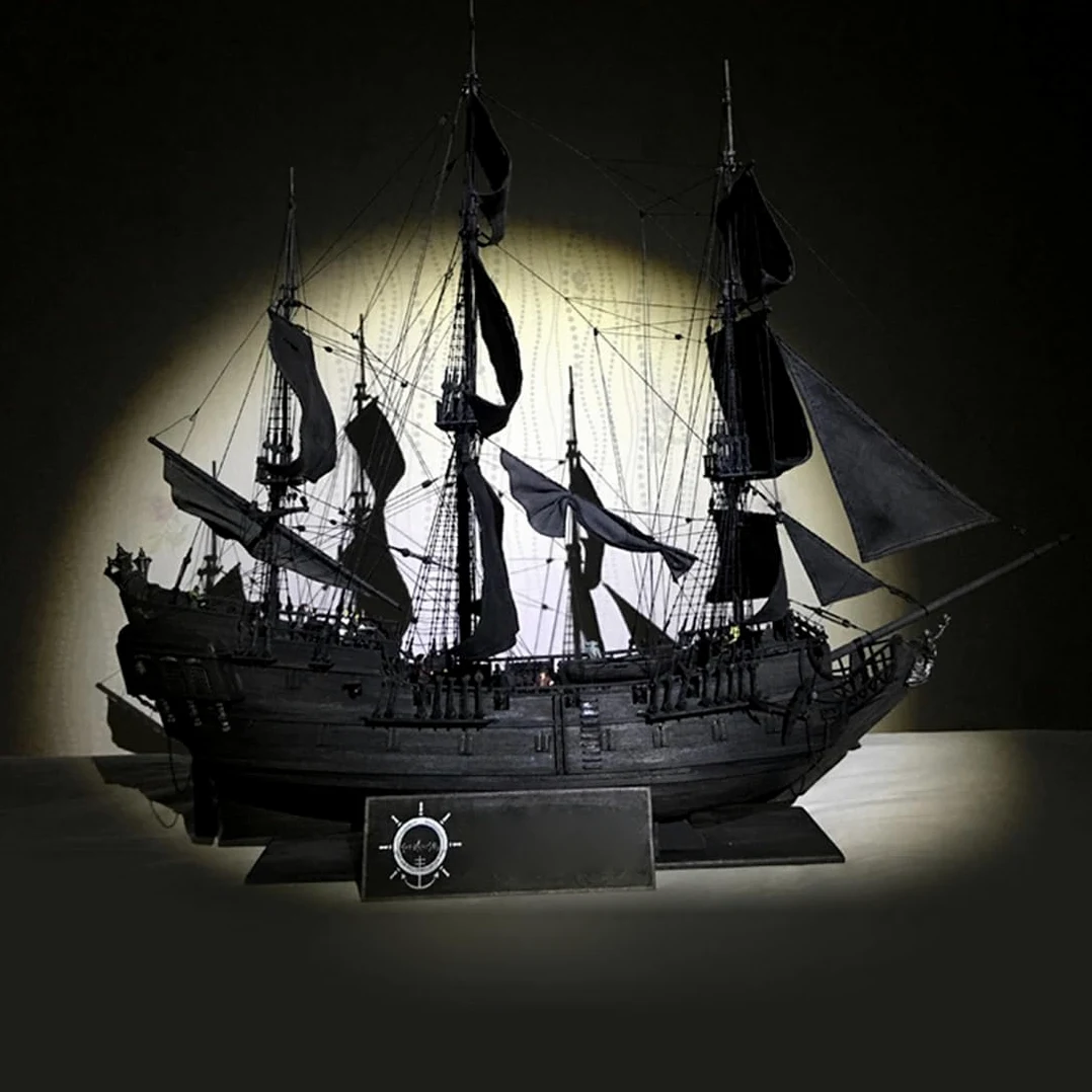 ToysWeltX 1/50 - Kit di costruzione in legno medievale Black Pearl serie nave pirata (versione kit)