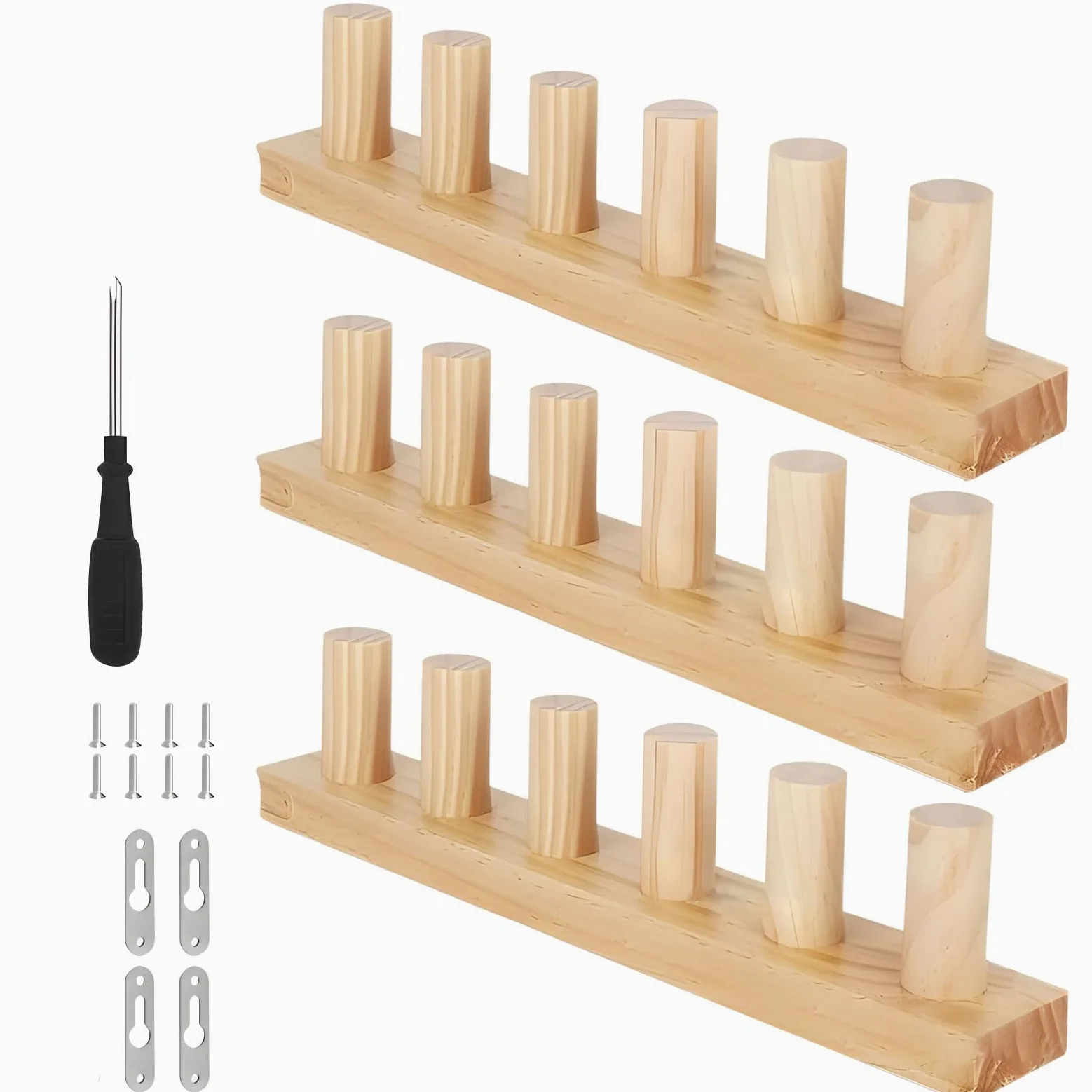 Set di 3 telai per tessitura con disegni regolabili, materiali in legno per la creazione di asciugamani da tappezzeria, artigianato regolabile a maglia