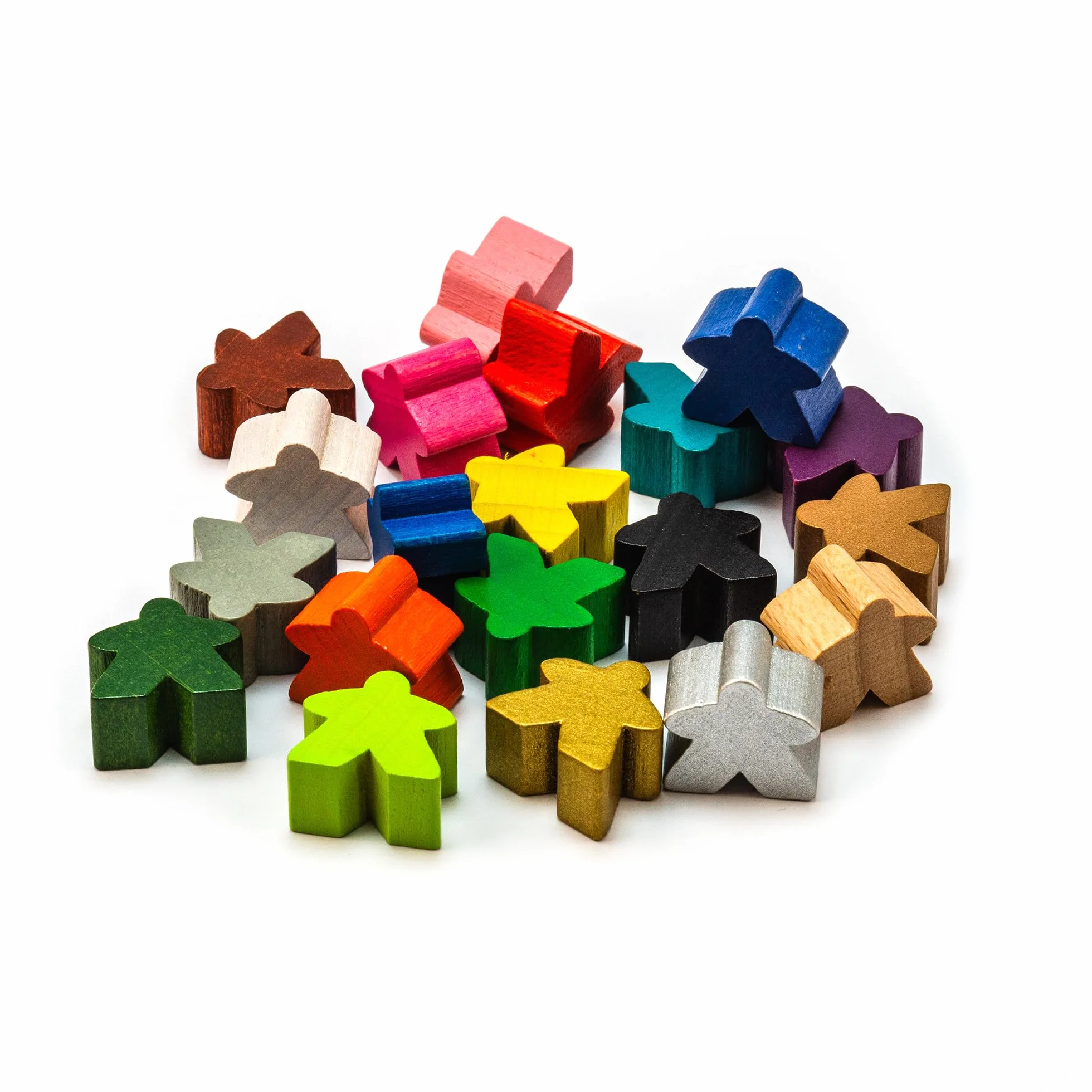 16 mm Meeple in legno adatto per Carcassonne (numero: 20 pezzi, colore: marrone)
