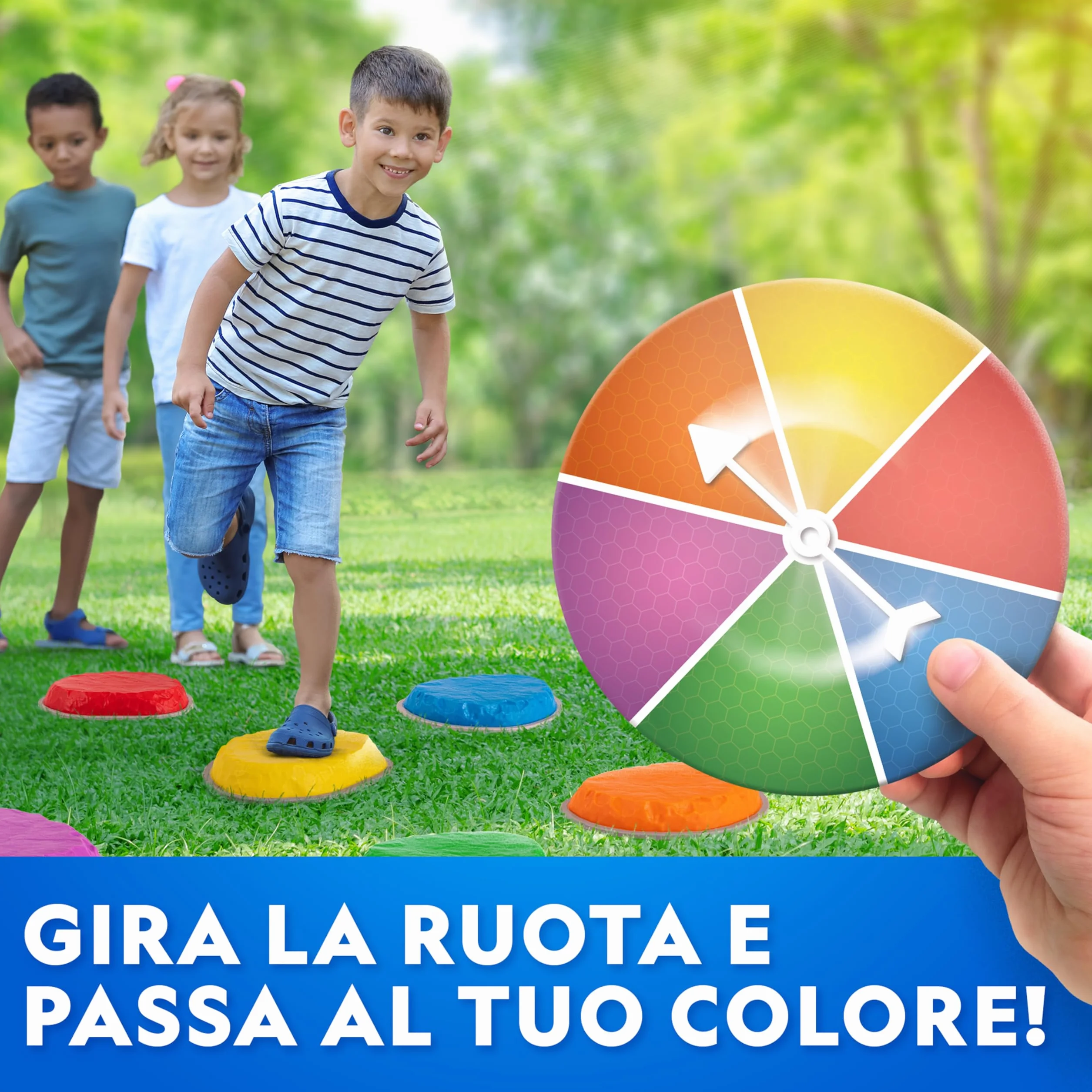 Blue Marble National Geographic Pietre per Equilibrio Bambini - 10 Pietre Antiscivolo Resistenti per Sviluppare Coordinazione e Abilità Motorie