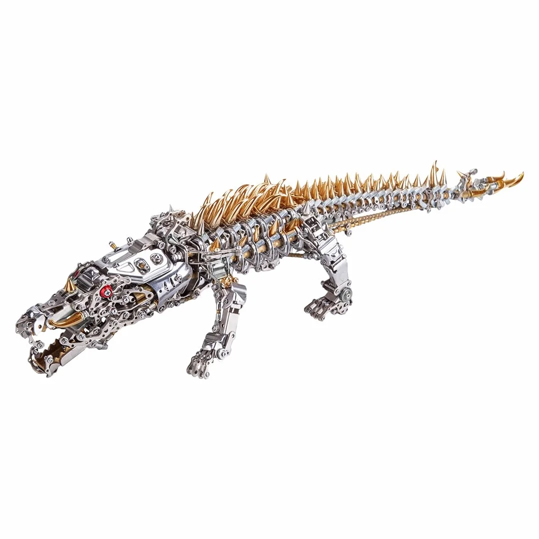 Set di 1500 puzzle in metallo con motivo a coccodrillo 3D, per adulti da collezione con attrezzi (bronzo)