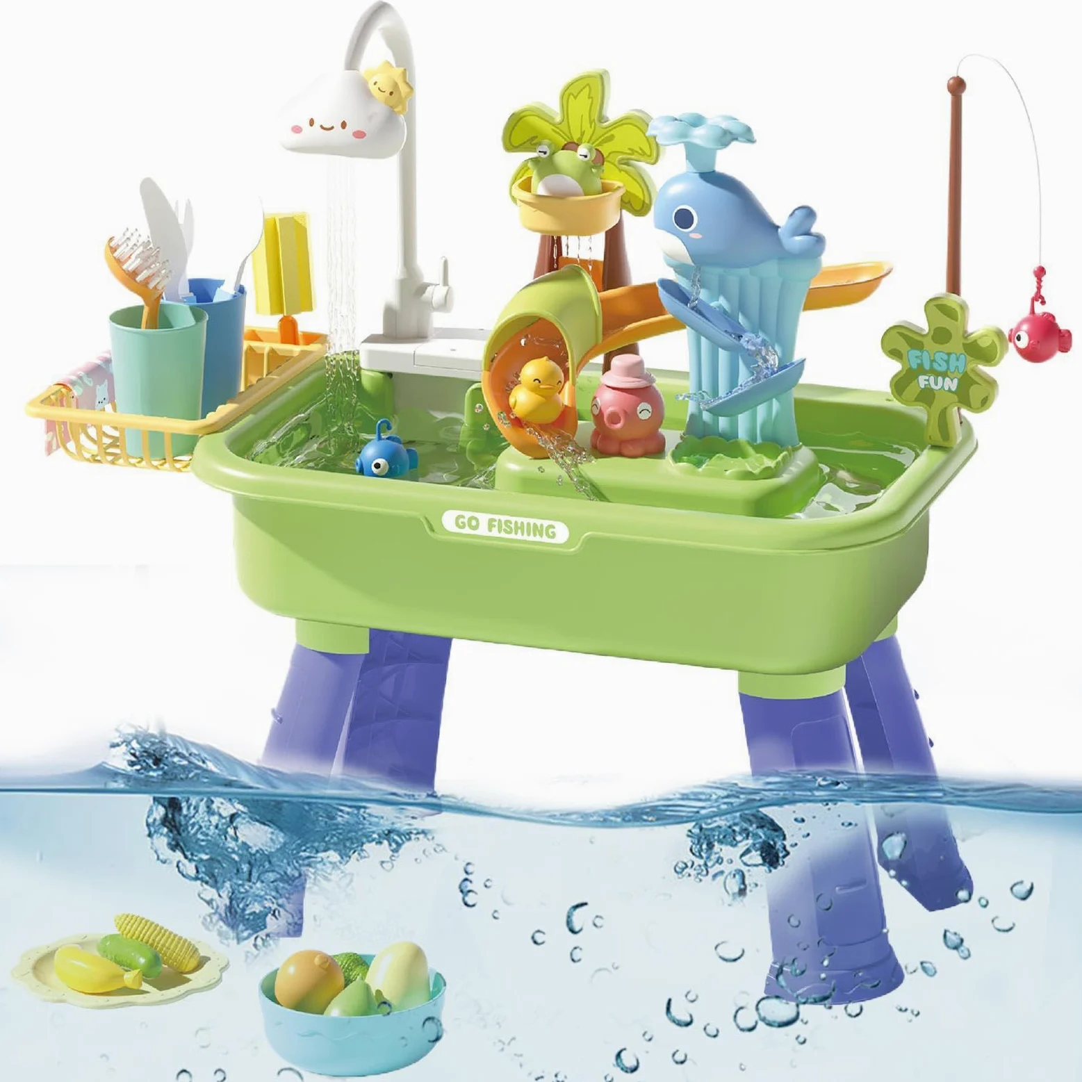Generico Tavolo Acquatico Tavolo Sabbia e Acqua | Giocattolo Sensoriale Interattivo Educativo Con Pompa Per Sviluppo Coordinazione Manuale All Aperto