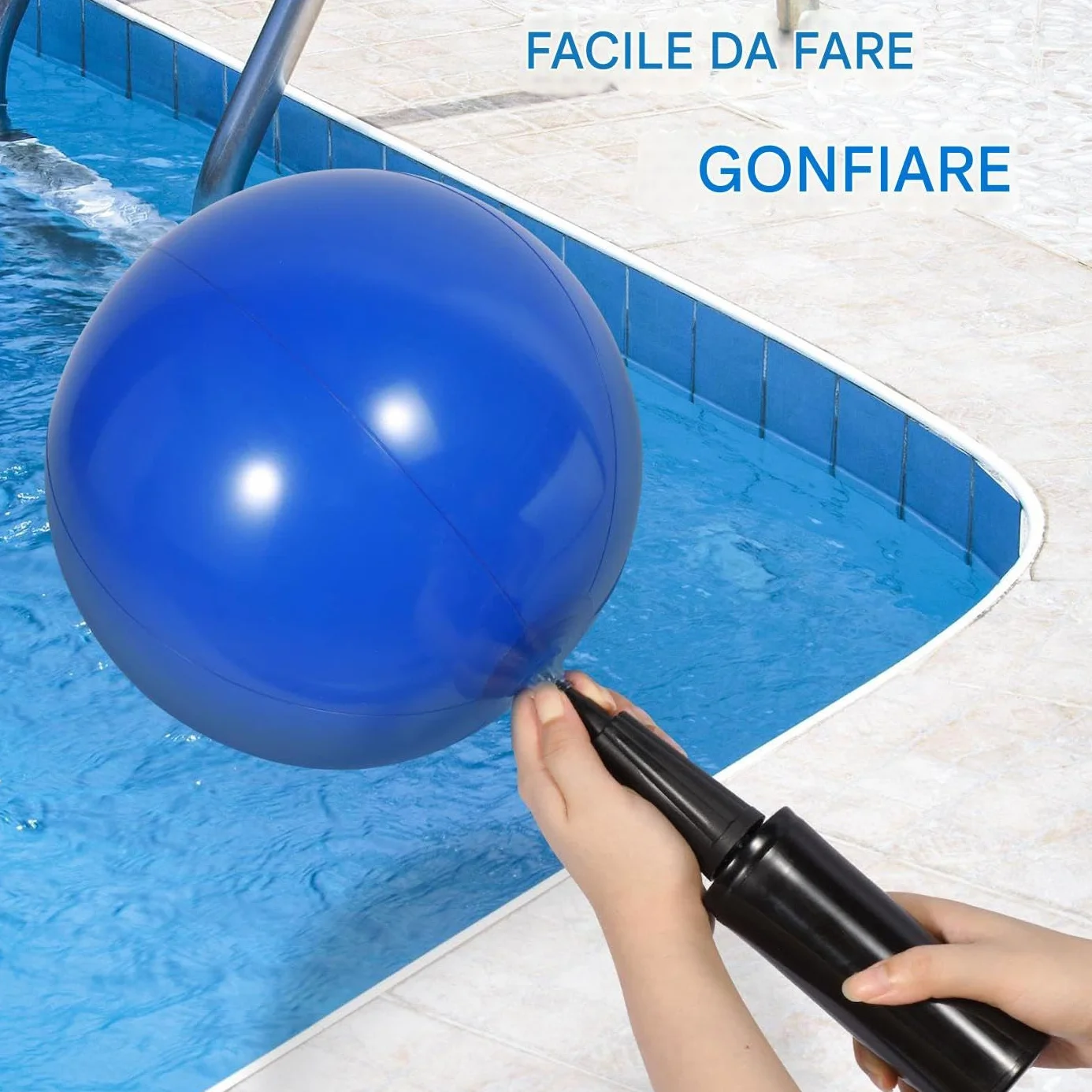 Generico Giochi per Piscina | Accessori Piscina - Galleggiante Gonfiabile con 10 Palle Attrezzatura Sportiva per attività all Aperto Familiari Lago Giardino Viaggio Spiaggia