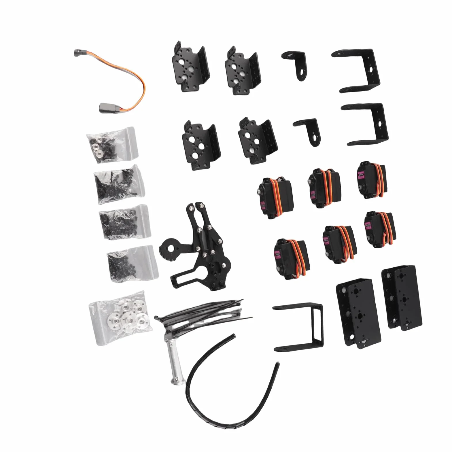 KIMISS Braccio Robotico 6DOF con Pinza in Alluminio, per Kit Educativo di | Robusto di ingranaggi in metallo, presa multidirezionale, ottimo per progetti fai-da-te, strumento didattico