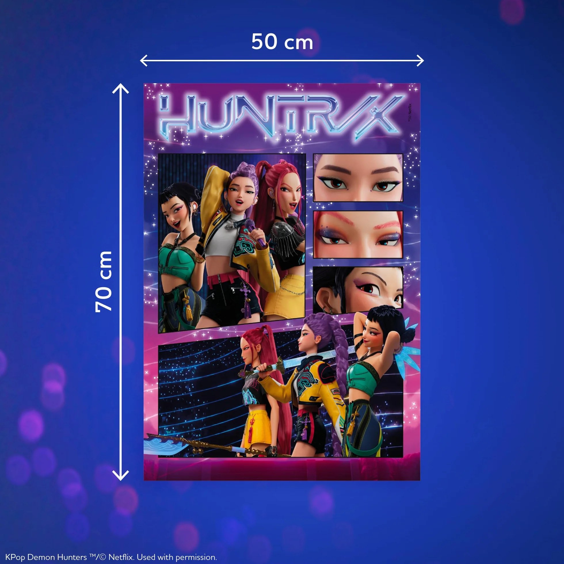 Clementoni Puzzle 1000 Pezzi per Adulti e Ragazzi, Illustrazione con Tema K-pop Demon Hunters, Idea Regalo, Made in Italy, 70x50 cm, Poster Incluso, 37125
