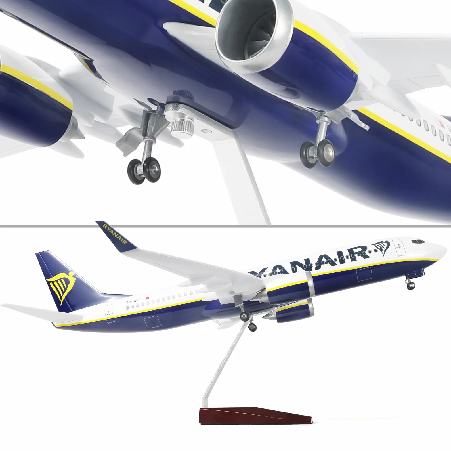 Modello di aereo Ryanair in metallo pressofuso 1/85 737 con cavalletto 45,7 cm decorazione scrivania regalo aviazione