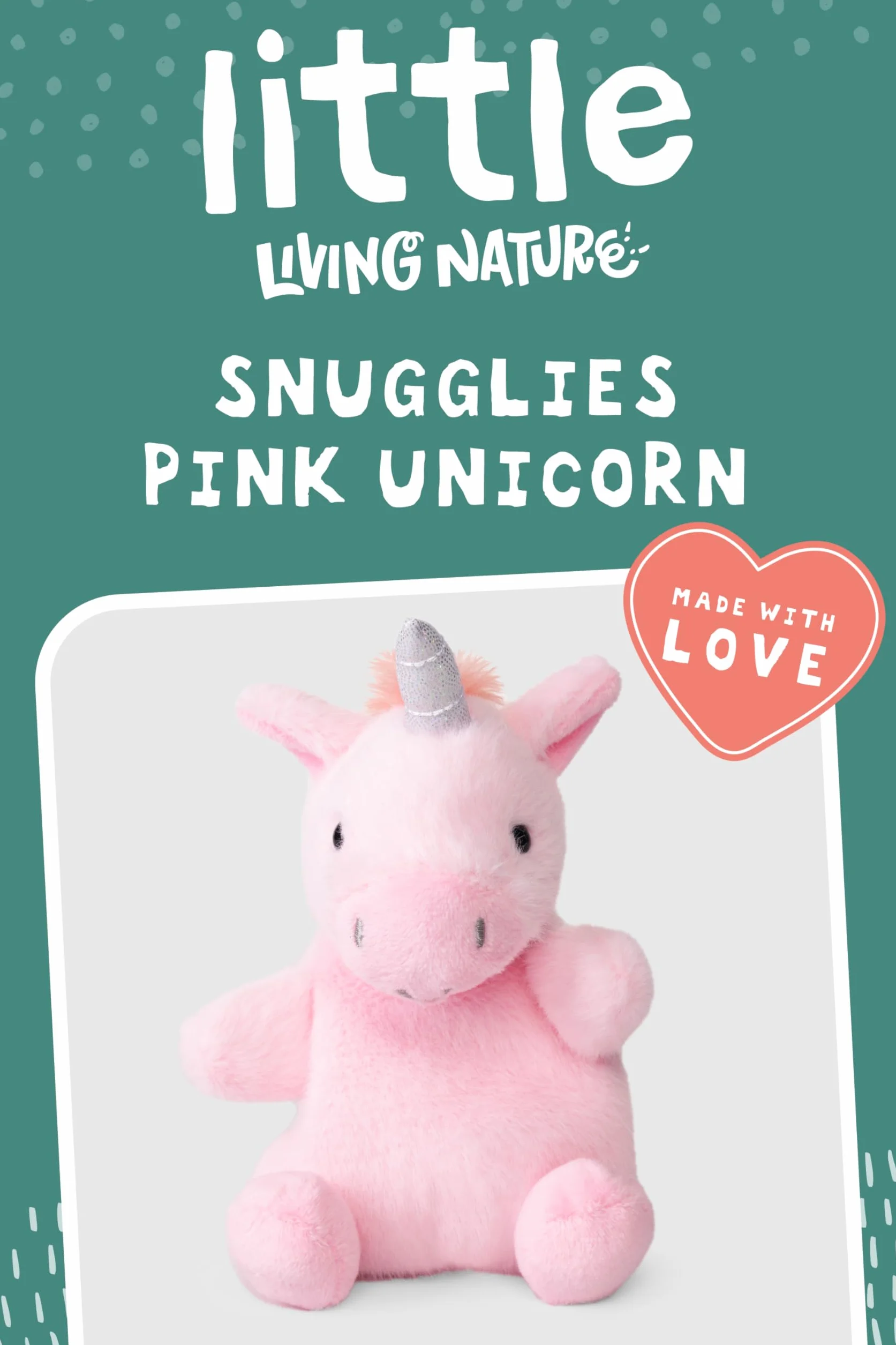 Living Nature LITTLE Snugglies Unicorno Rosa Peluche – Collezione Animali Fantasia per Bambini, Giocattolo Morbido e Coccoloso