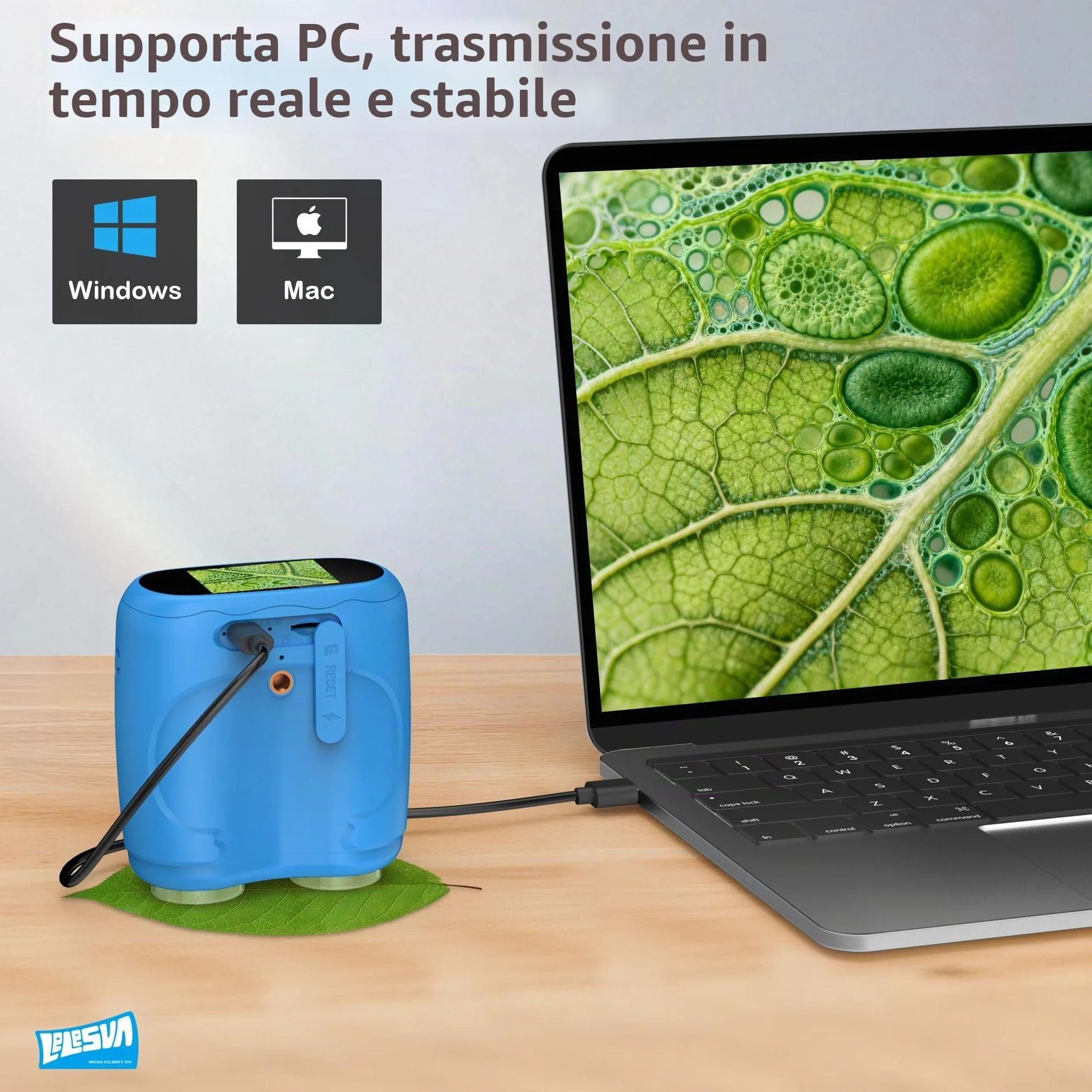 Microscopio e Telescopio 2 in 1, Mini Microscopio Portatile Tascabile 1000X, Telescopio Portatile 1000 m, Telescopio 10X Per Bambini, Telescopi Per Bambini con 1920P, Ottimo Giocattolo Scientifico