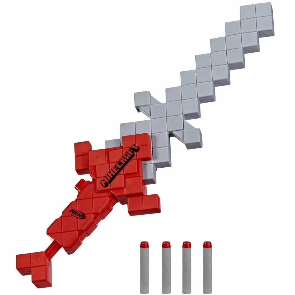 Nerf Minecraft - Spada Heartstealer, 4 dardi Nerf Elite in gommapiuma, lama in gommapiuma, blaster