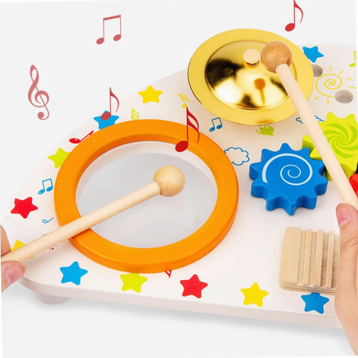 HANABASS Percussioni in Legno per Ragazzo Ragazza Strumento Musicale Xylophone Gioco Educativo per Sviluppo Ritmo e Socialità