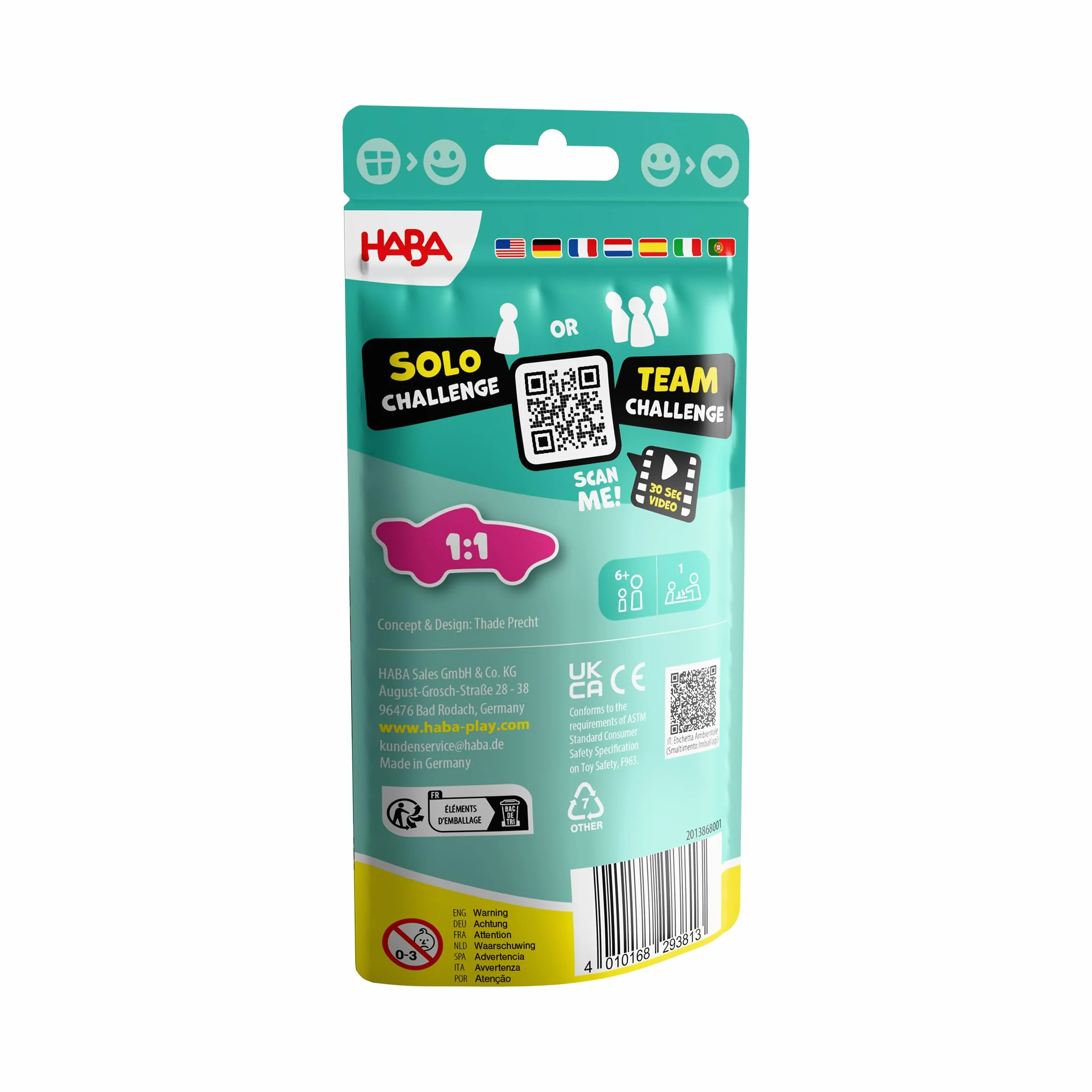 HABA Stacking Challenge Vehicles – Il duello di pila definitivo con 300 livelli, gioco di abilità compatto dai 6 anni in su, gioco da viaggio ideale e pensierino in viaggio – 2013868001