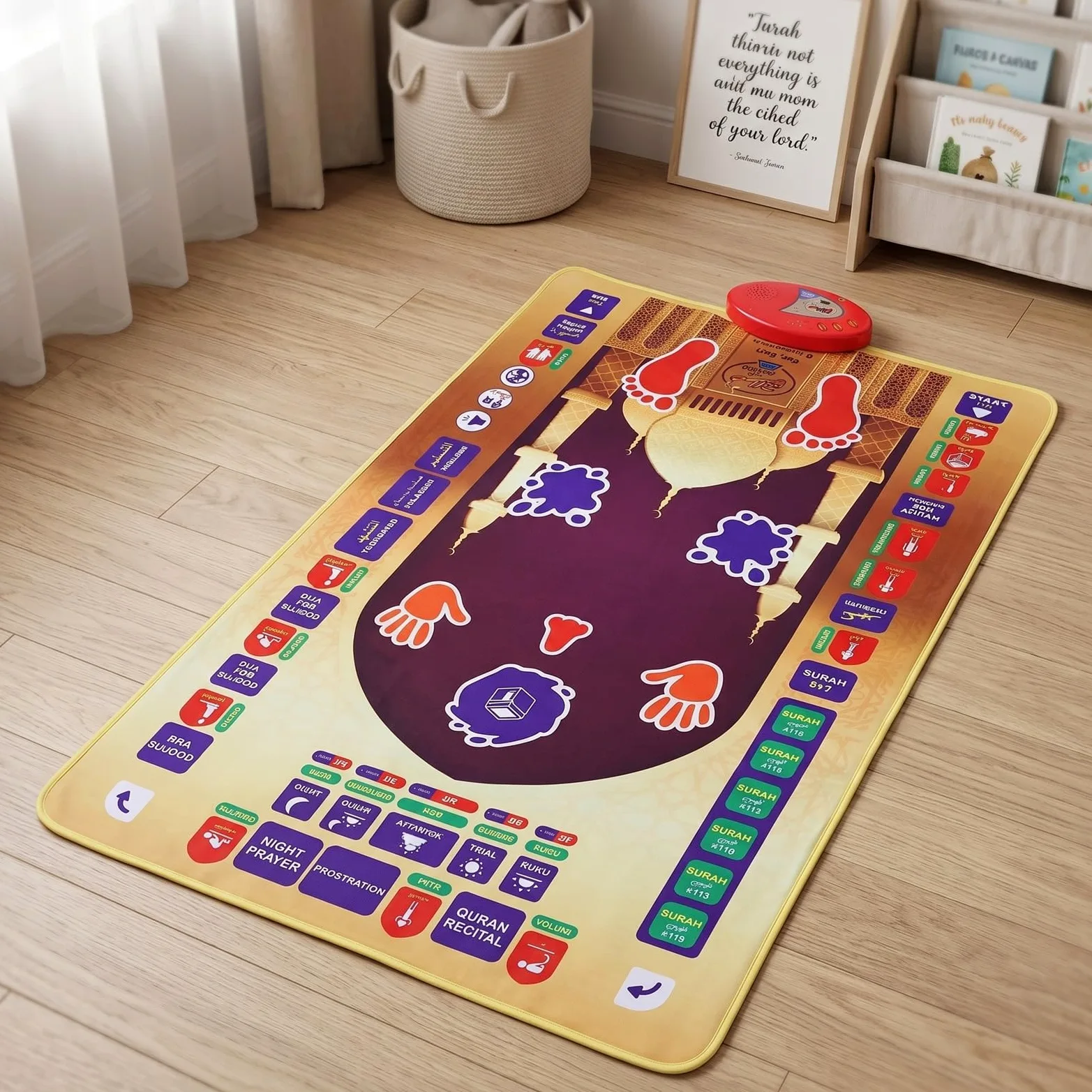 Tappetino Educativo Elettronico per Bambini con Strumento di Apprendimento con Interazione Vocale per Uso Domestico Ed Esterno In Plastica Leggera