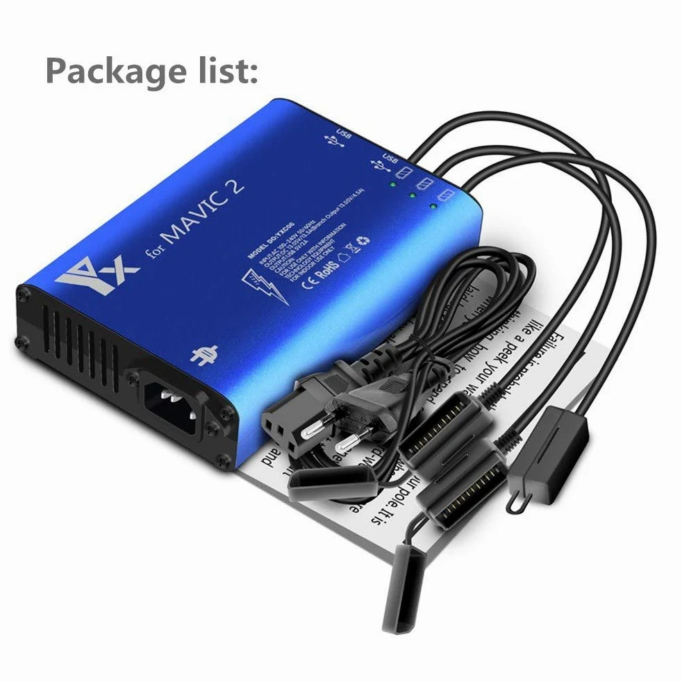 Taoke Caricabatteria rapido Multiplo 5 in 1 Caricabatterie rapido Intelligente Compatibile con DJI Mavic 2