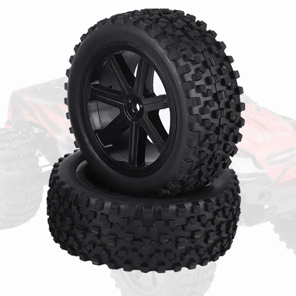 Drfeify 4 Pezzi di Pneumatici in Gomma per 1/10 RC Car Crawler ZD Racing (Nero)