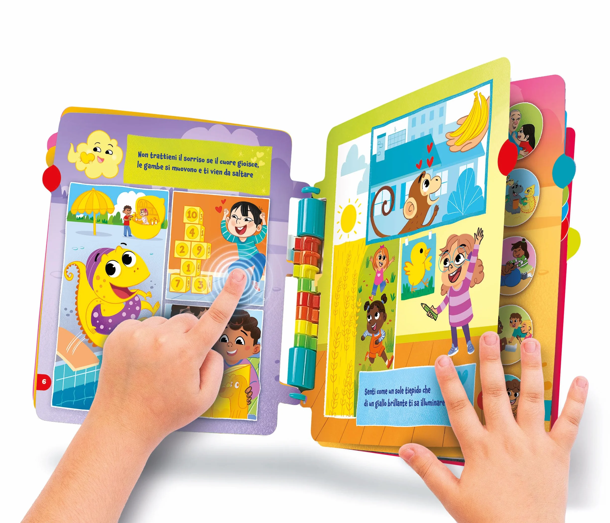 Clementoni Sapientino - Girapagina Emozioni e Colori, Gioco Educativo Bambini 3-5 Anni, Libro Interattivo per Imparare a Leggere e Scoprire Le Emozioni, Lingua Italiana, 16645