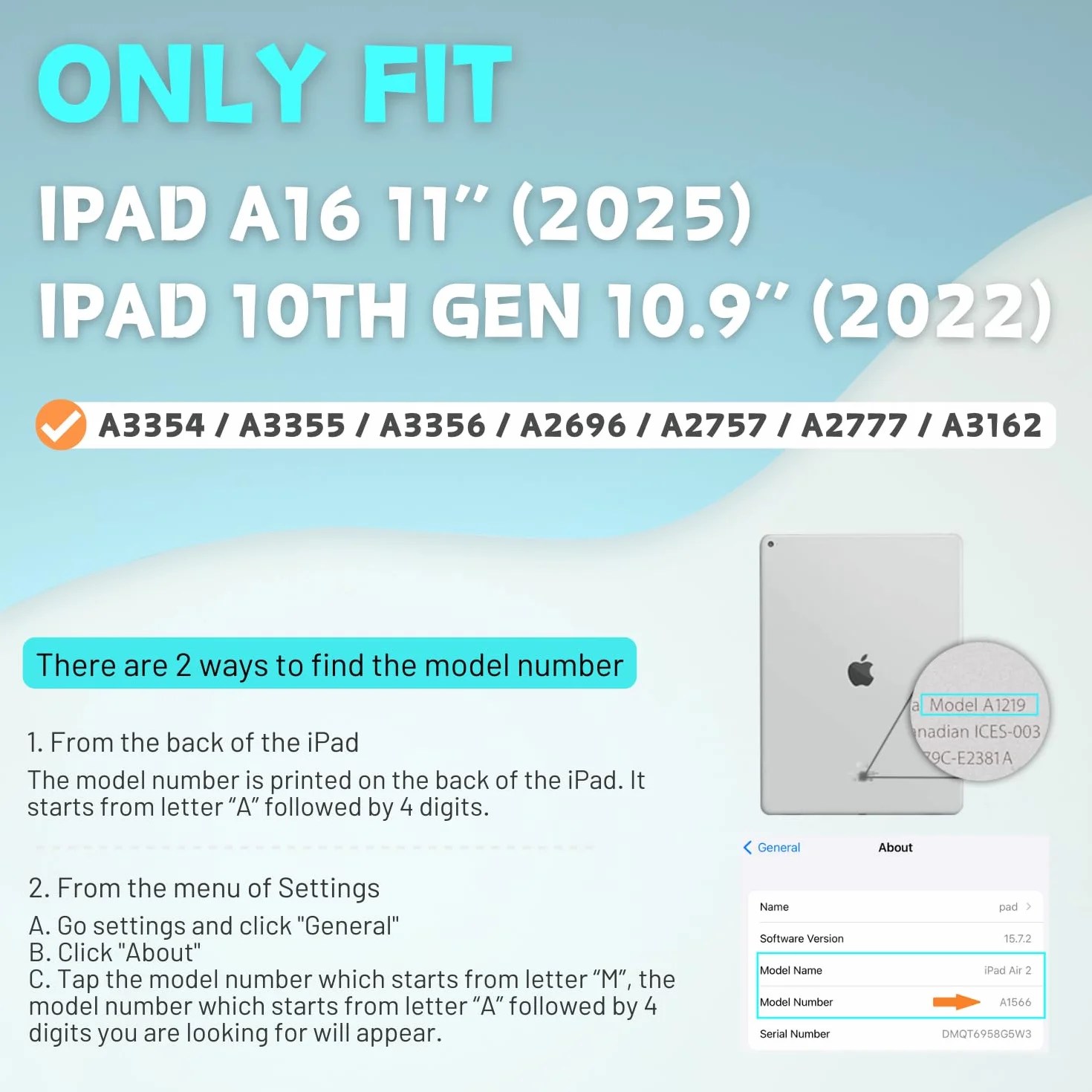 Custodia per Bambini per iPad, Cover Antiurto per iPad 10,9" 10a Generazione (2022), Custodia Protettiva Leggera per Tutto il Corpo con Maniglia/Supporto Pieghevole (Menta + Arancione)