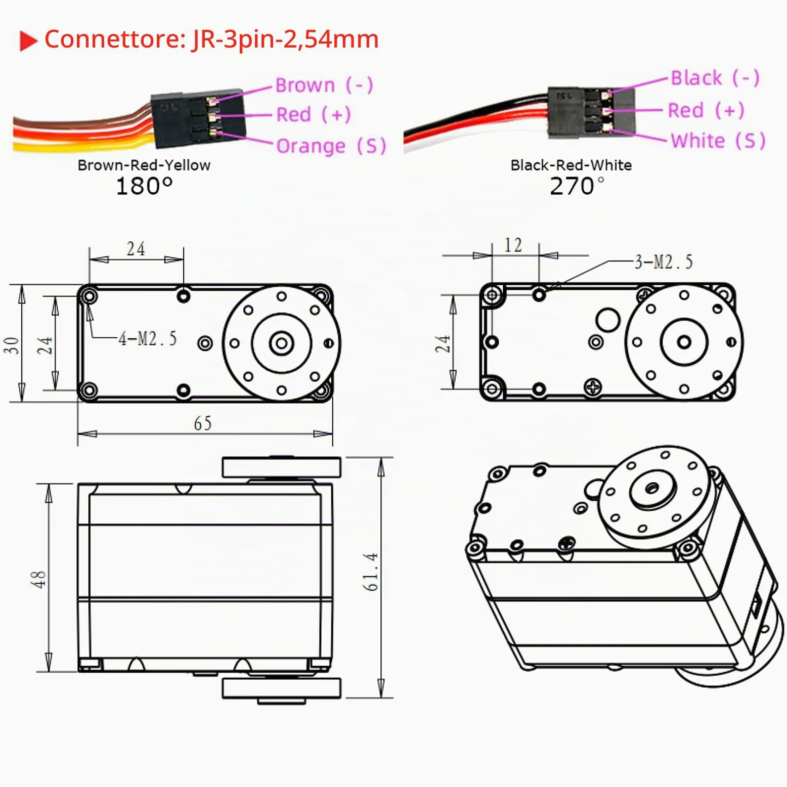 Servo digitale Servo da 150 kg, impermeabile, IP66, con supporto a forma di U, per robot auto 1/5 RC