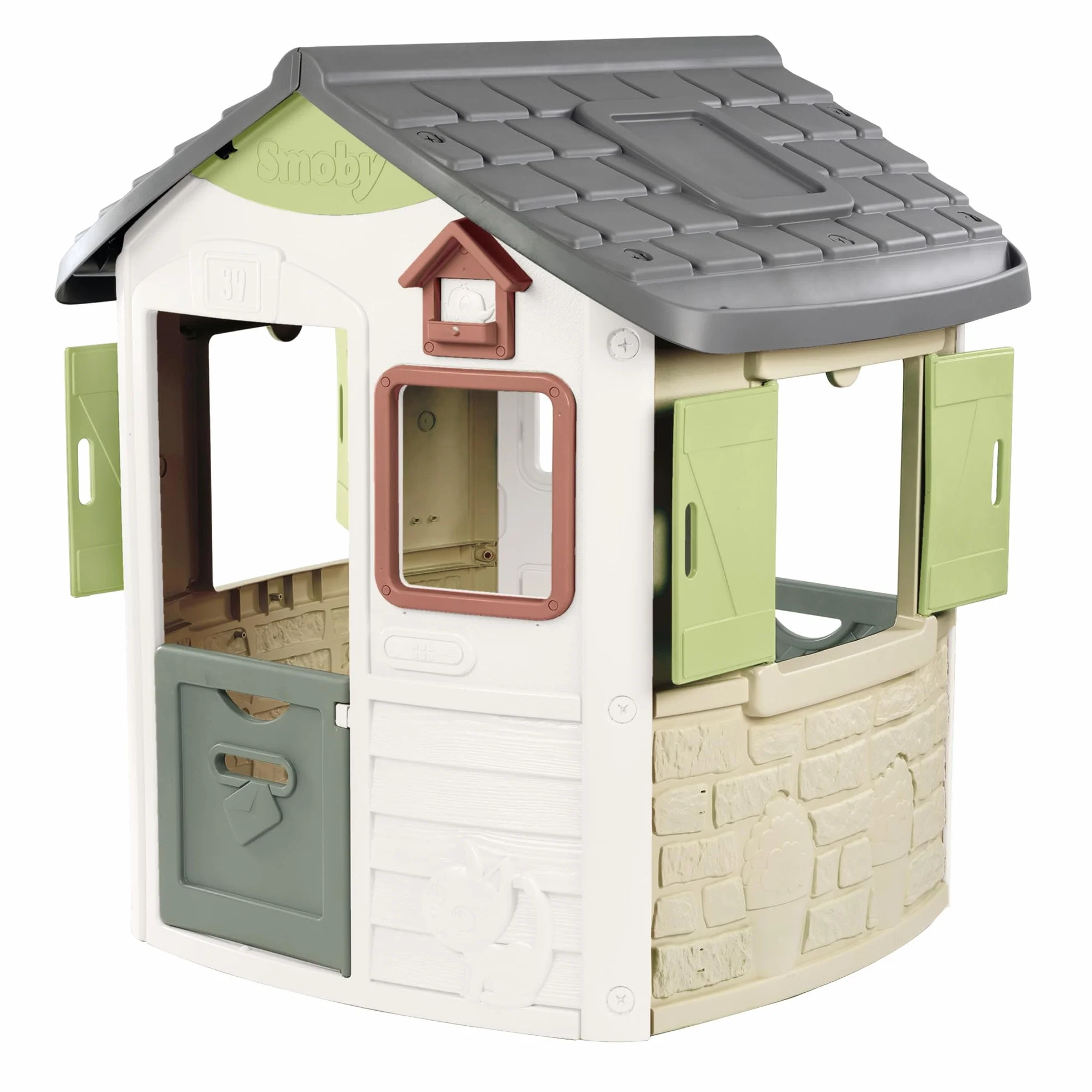 Smoby Life - Casetta Jura Lodge, misure 115 x 123 x 132 cm, con il 54% di plastica riciclata, dai 2 anni, 7600810504