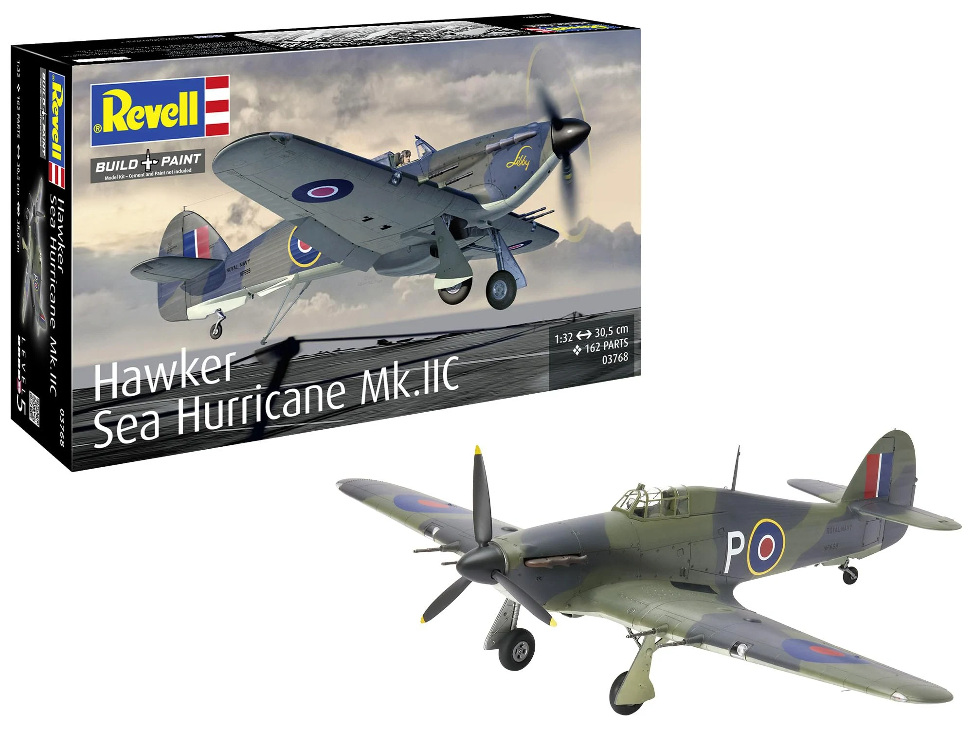 Revell Hawker Sea Hurricane Mk.IIC 03768 - Modellino in plastica non costruita/non verniciata, scala 1:32