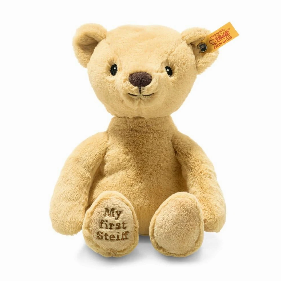 Steiff 242052 Teddy steckbrief, Animale Soft Cuddly Friends My First Orsacchiotto di Peluche per Bambini, Morbido e Lavabile, Biondo Dorato (242120), Colore Beige, 26 cm