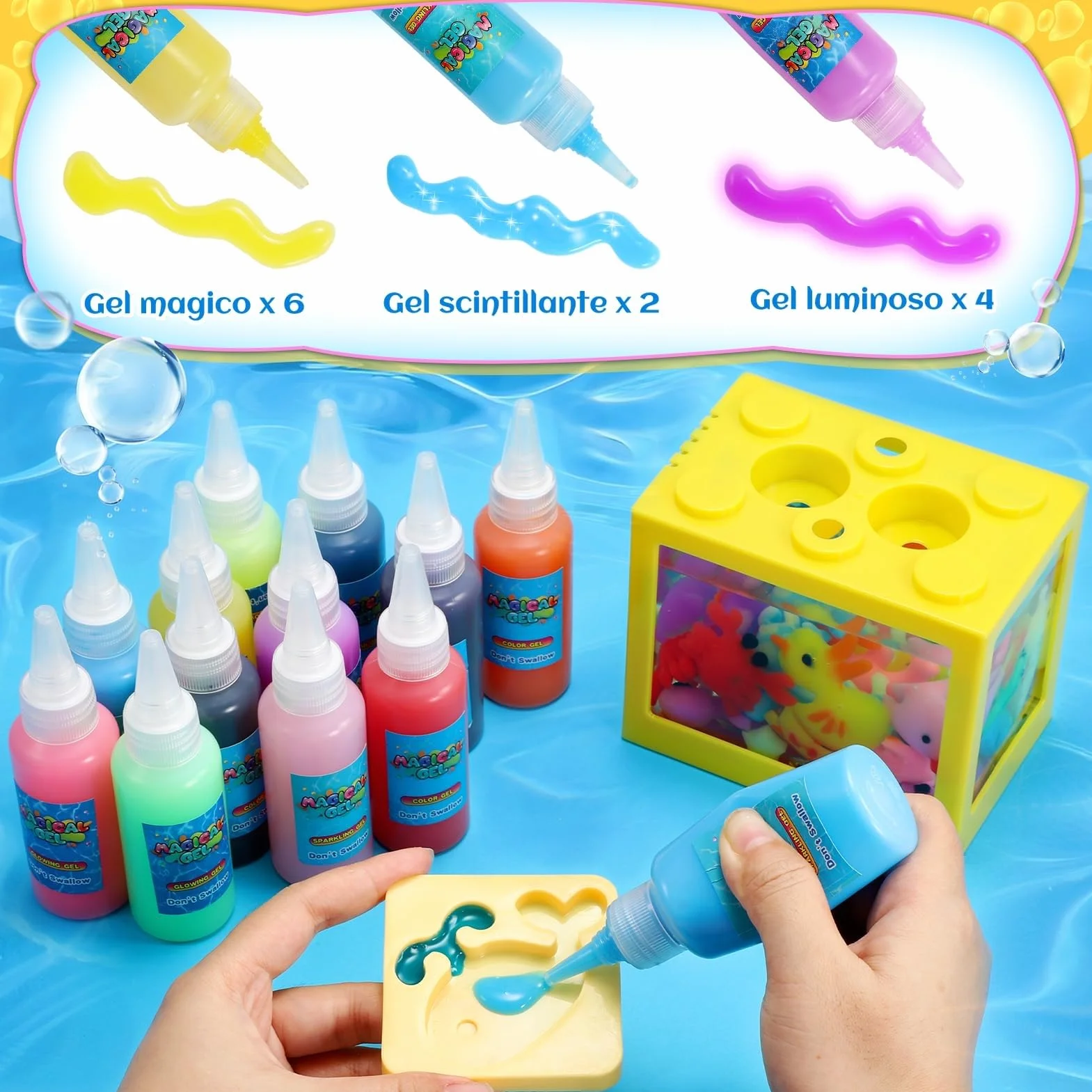 Gel Magico per Creare Folletti d'Acqua Giocattolo Bambini 5-9 Anni Regalo Bambina Giochi da Spiaggia Giardino