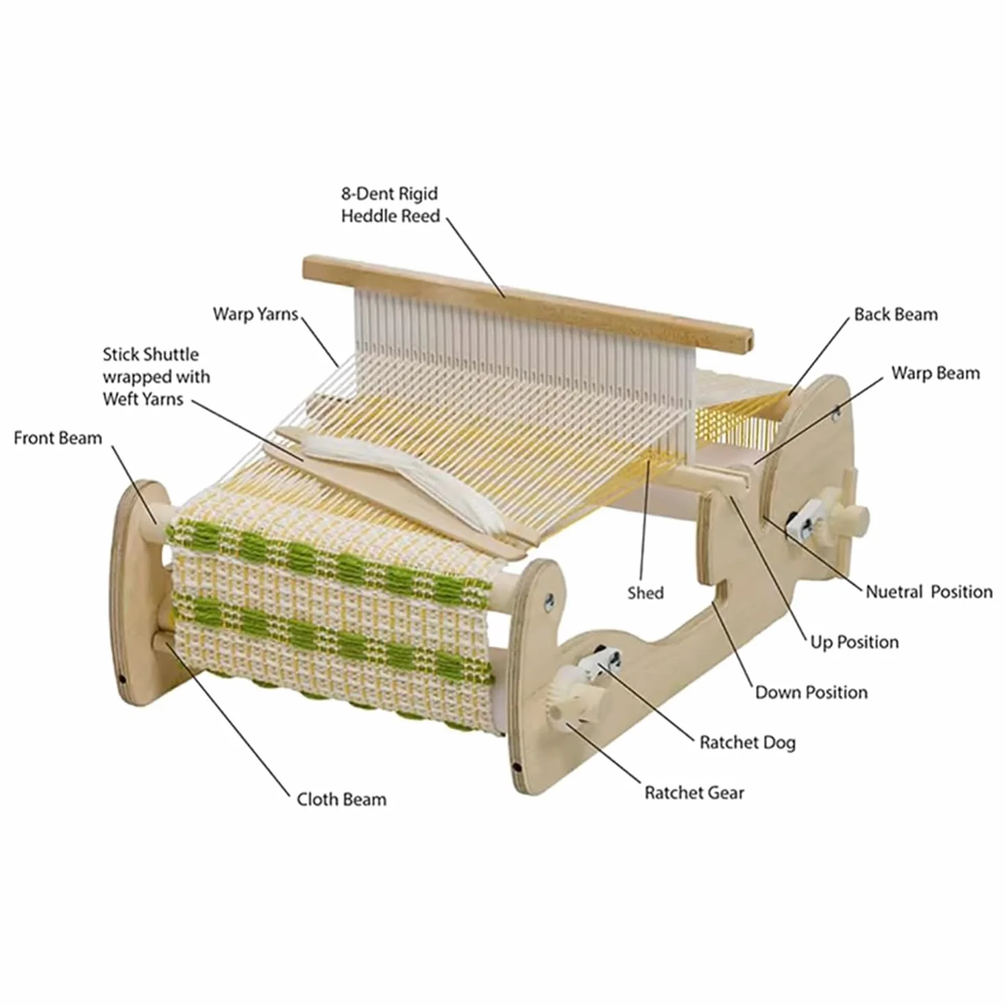 Set di telai per tessitura in legno con volani, macchina per maglieria tessuta a mano per adulti principianti, kit fai da te facile da intrecciare