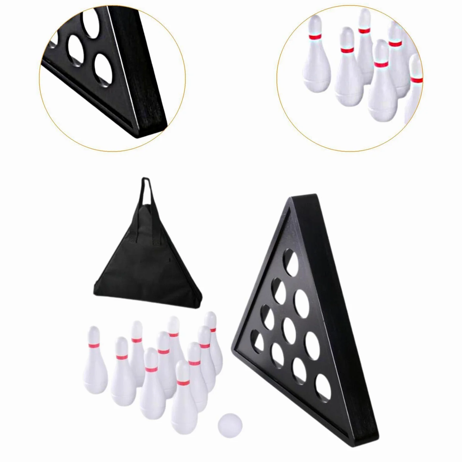 Set di Birilli da Bowling per Tavolo da Shuffleboard con Borsa Portaoggetti per Divertimento