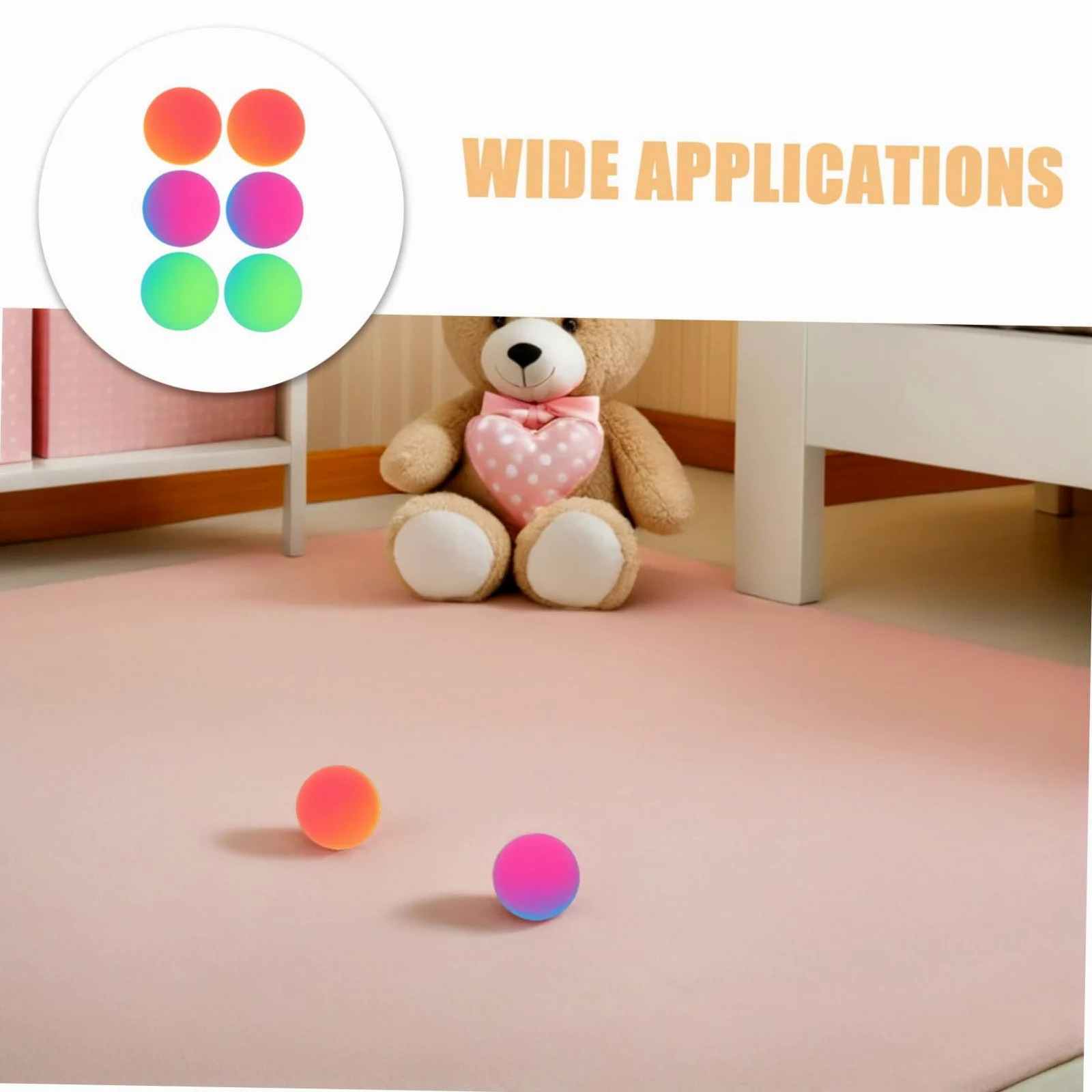 VANZACK Palline Rimbalzanti e Dimensioni Giganti da 45mm in Gomma 18 Bicolore Colore Casuale Design Antiscivolo per Bambini per Feste di Compleanno e Premi al Carnevale
