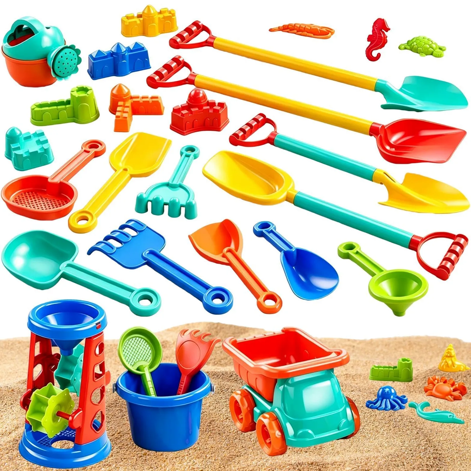 Giocattoli da Spiaggia con Sabbia di Sabbia all'Aperto | Set di Giochi da Sabbia per le Vacanze Estive Viaggi in Località di Mare Resort Giardino Cortile e per Bambini e Bambine da