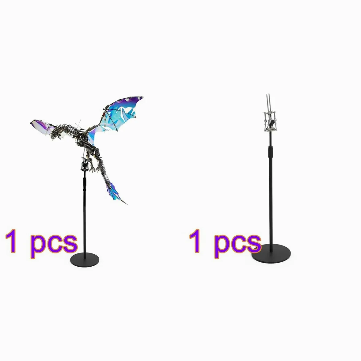 Puzzle in metallo 3D per adulti – Steampunk Testina di sangue Aurora Drago con supporto, 3000 pezzi – Puzzle 3D regalo animale