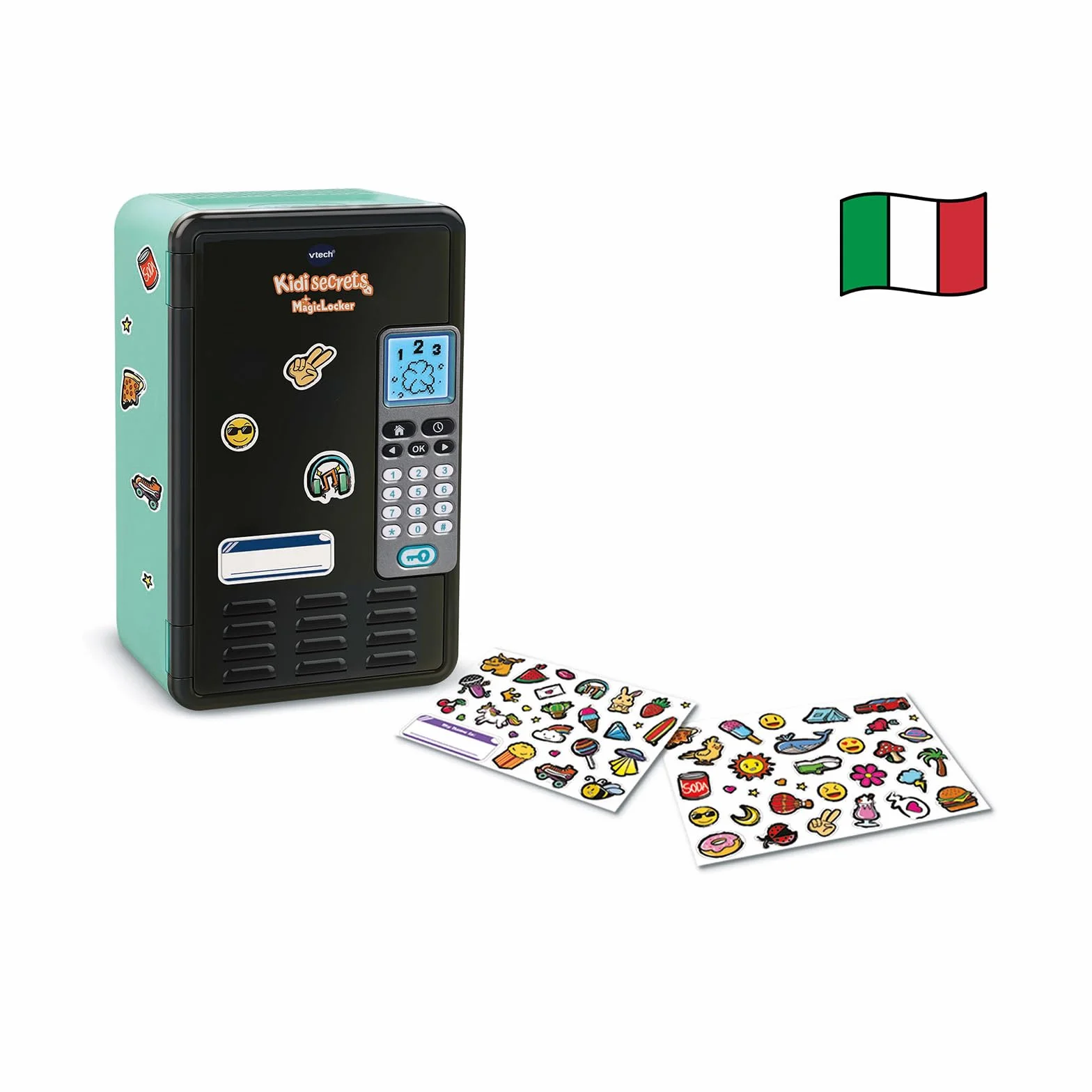 VTech KidiSecrets Magic Locker, Cassaforte Interattiva con Codice Segreto, Inclusi 3 Giochi Educativi, Sticker per Personalizzare il Locker, Lingua Italiana, Batterie Incluse, 6-12 Anni