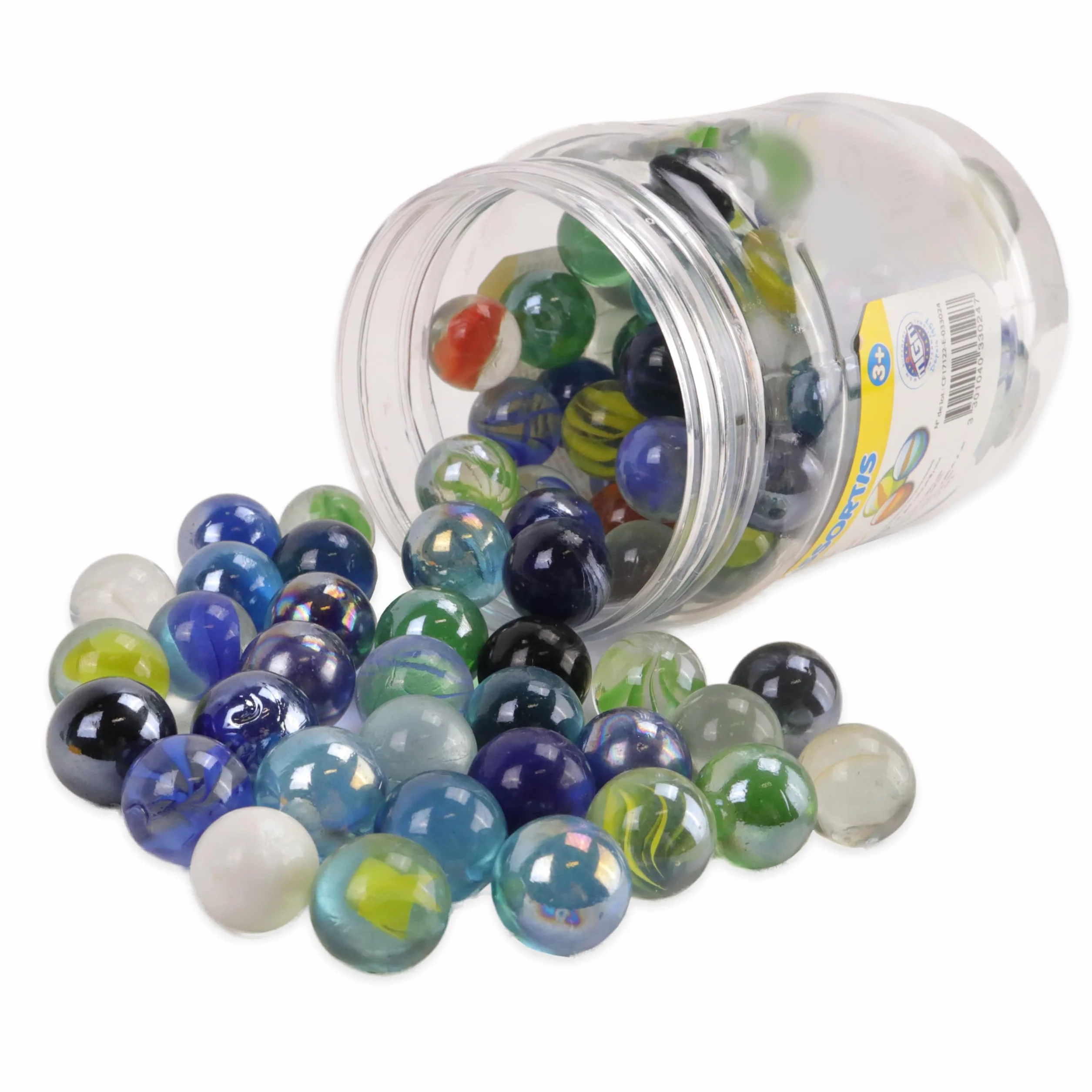 Pots de Billes et Calots Multicolore Verre 1,6 cm Jeu d'Adresse Jouet Enfant