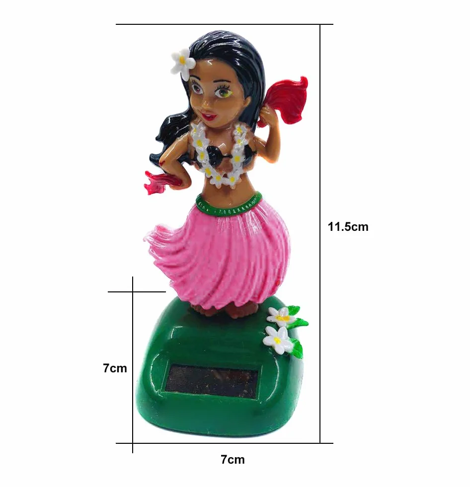 Bambola Hawaiana a Energia Solare Giocattolo Danzante Decorazione Cruscotto Auto Ufficio