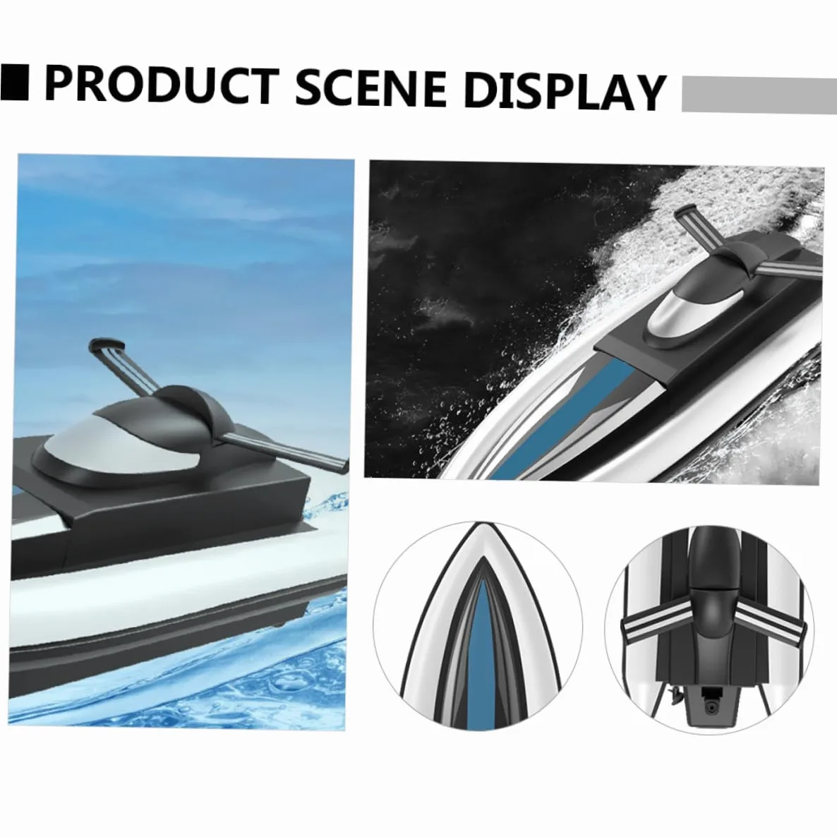 Sosoport Nave Giocattolo Galleggiante Telecomandata Elettrica Doppia Propulsione, lungo Autonomia 1200 Mah, per Piscina e Lago, Materiale Plastica e Acciaio Inox
