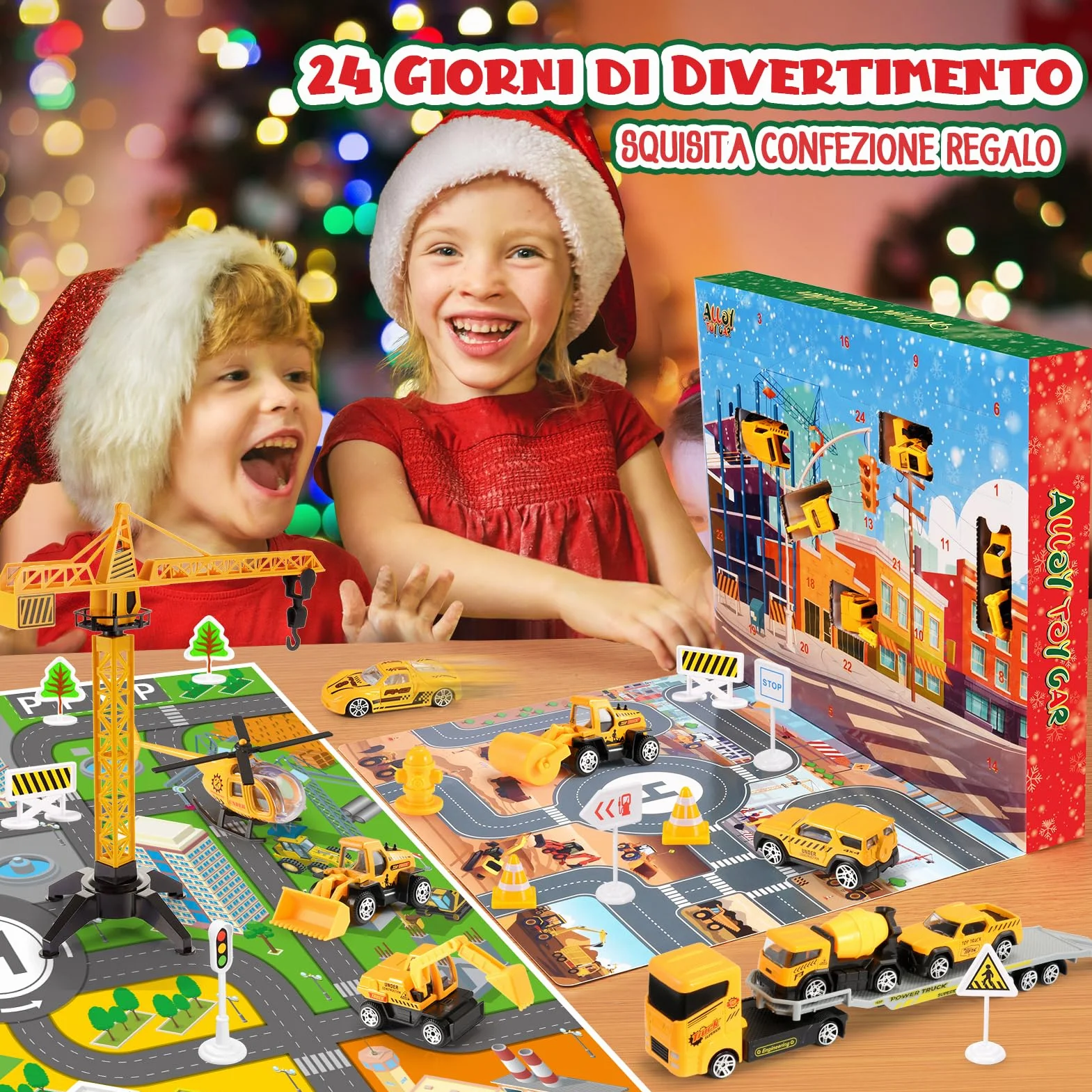Calendario Avvento Macchinine 2025, Regalo Bambino 1 2 3 4 5 6 Anni Macchinine per Bambini 1-6 Anni Giocattoli Bambino 1-6 Anni Calendario Dell'avvento 2025 Cars Macchinine Regalo Bambina 1-6