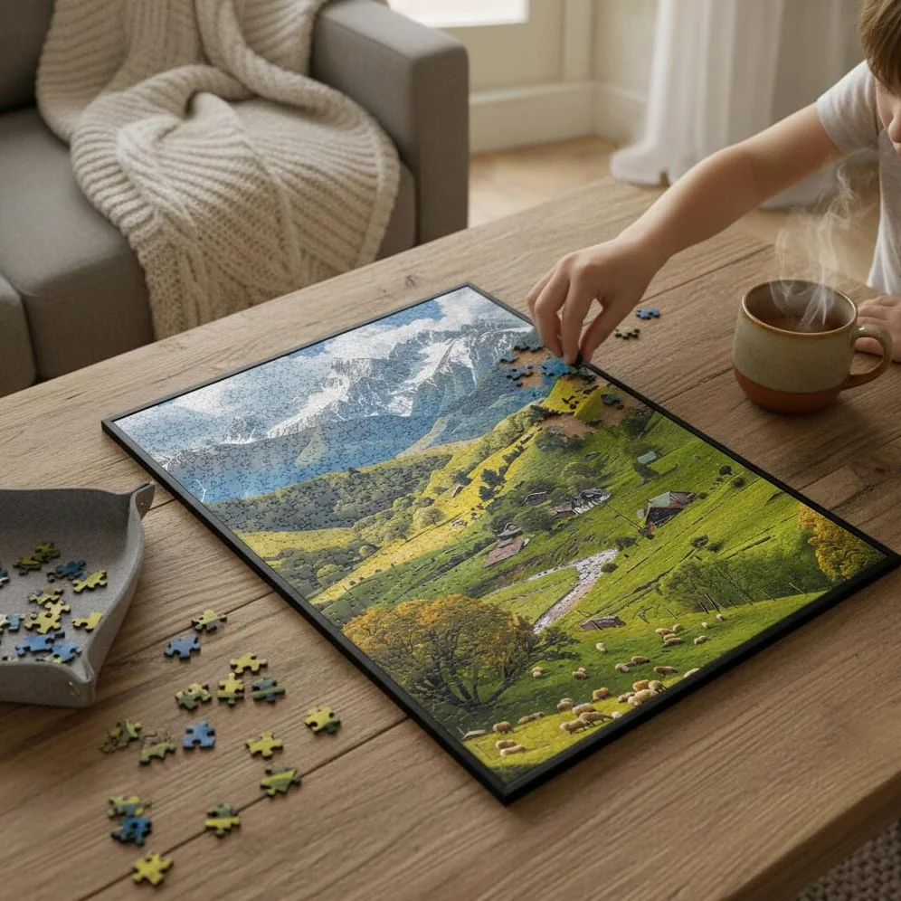 Puzzle di Legno Paesaggio, style to 1, 500 | Superficie liscia, Puzzle da collezione, Per attività manuale, Per decoratori casa