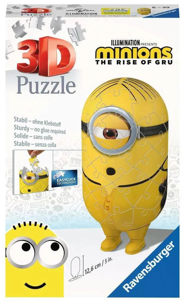 Ravensburger Puzzle 3D Minion Kung Fu 11230 – Minions 2 – 54 pezzi – per i fan di Minion dai 6 anni in su