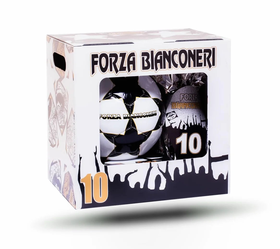 UOVO DI PASQUA CON PALLONE DA CALCIO FORZA BIANCONERI