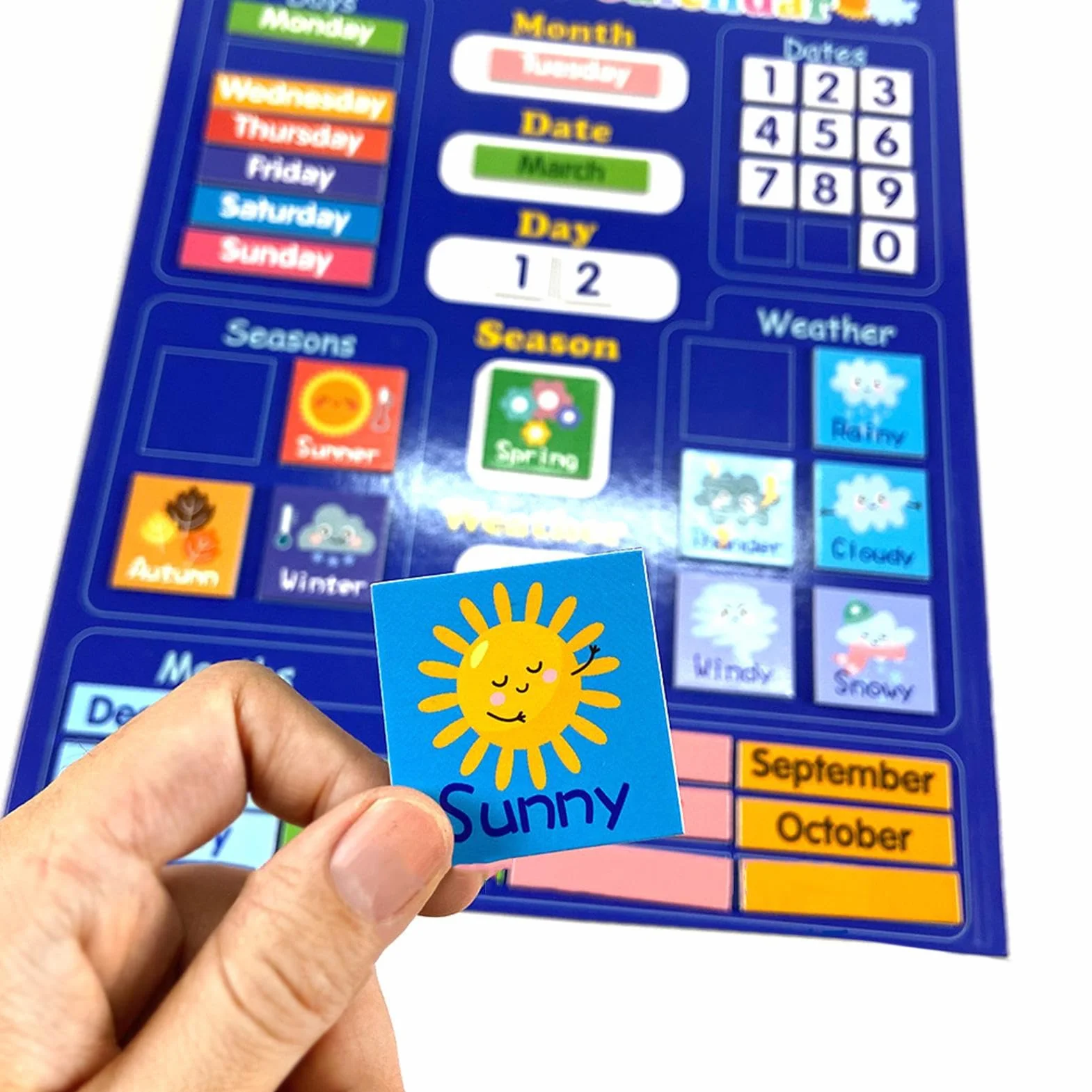 Calendario giornaliero magnetico Kids, primo calendario magnetico giornaliero, calendario per bambini per bambini Giorno del della settimana Bulletin Bulletin Time Bulletin Board