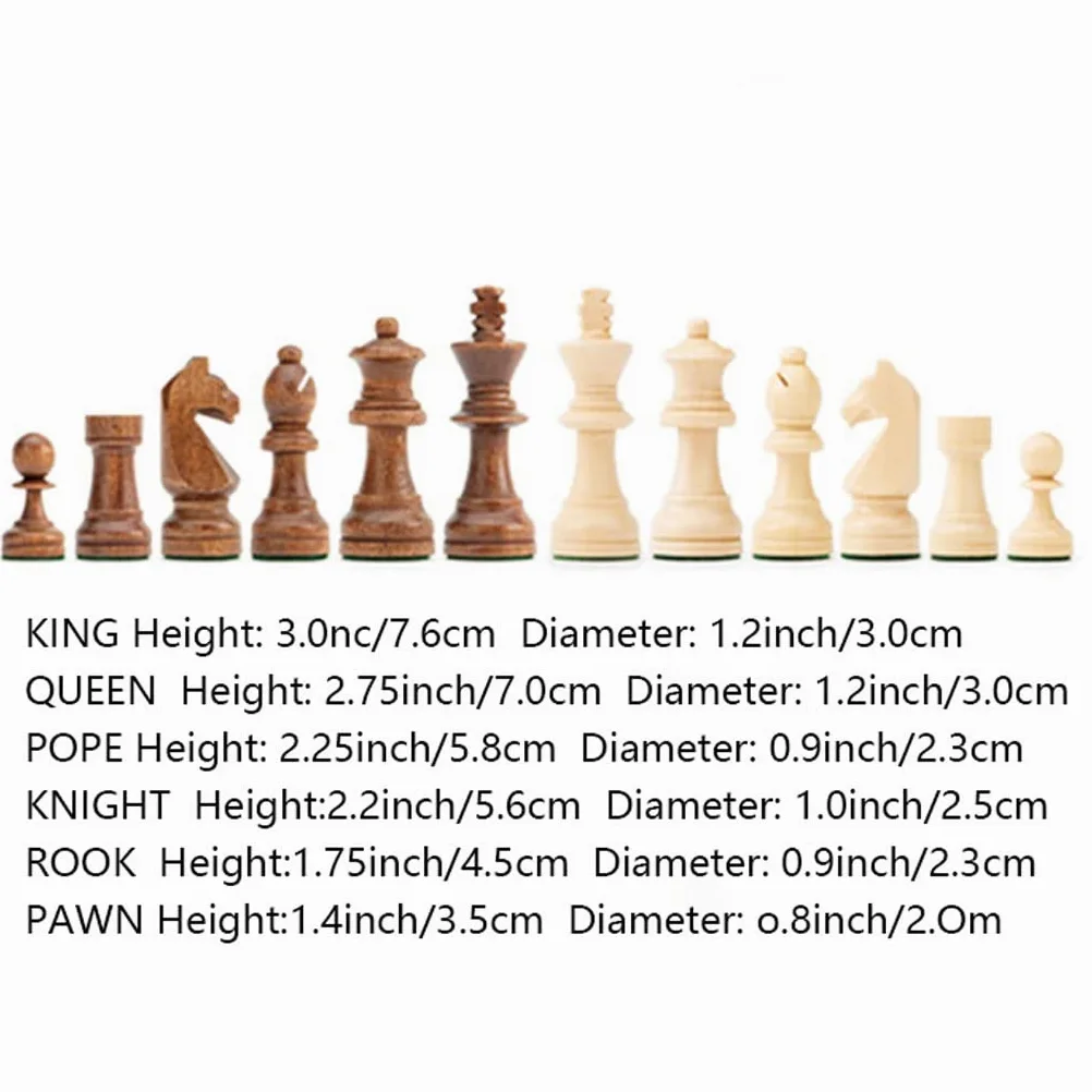 Set di Scacchi, Scacchiera, Scacchiera da 15 Pollici, Scacchi Artigianali in Noce, Set di Scacchi in Legno con 2 Regine Extra, Gioco da Tavolo 2 in 1 con Scacchiera in Fe