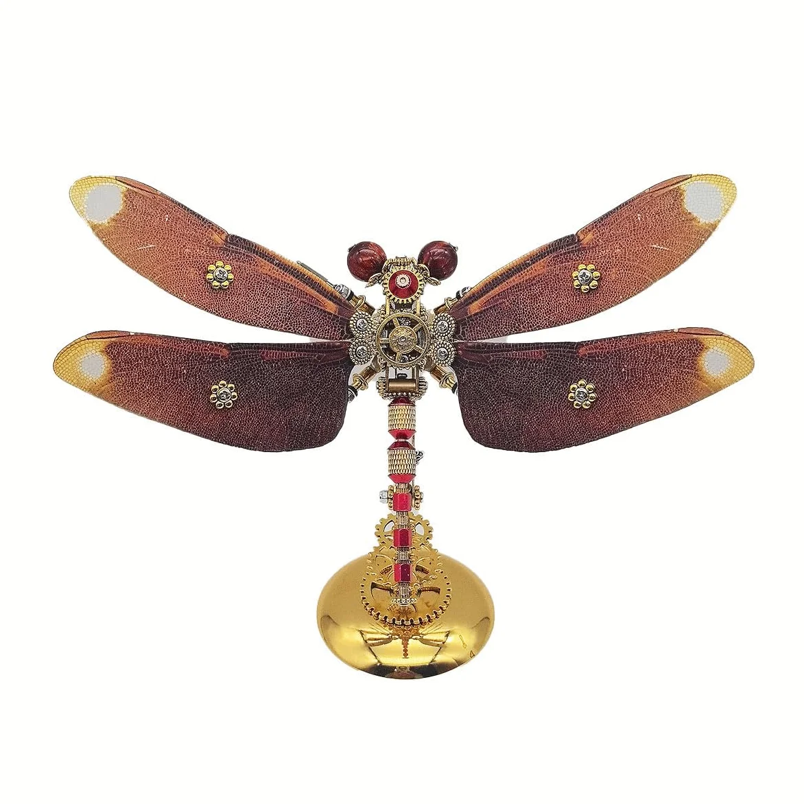 Kit modello libellula 3D in metallo steampunk, oltre 200 pezzi puzzle meccanico con base magnetica e dettagli incisi, regalo di montaggio fai da te per adulti e ragazzi