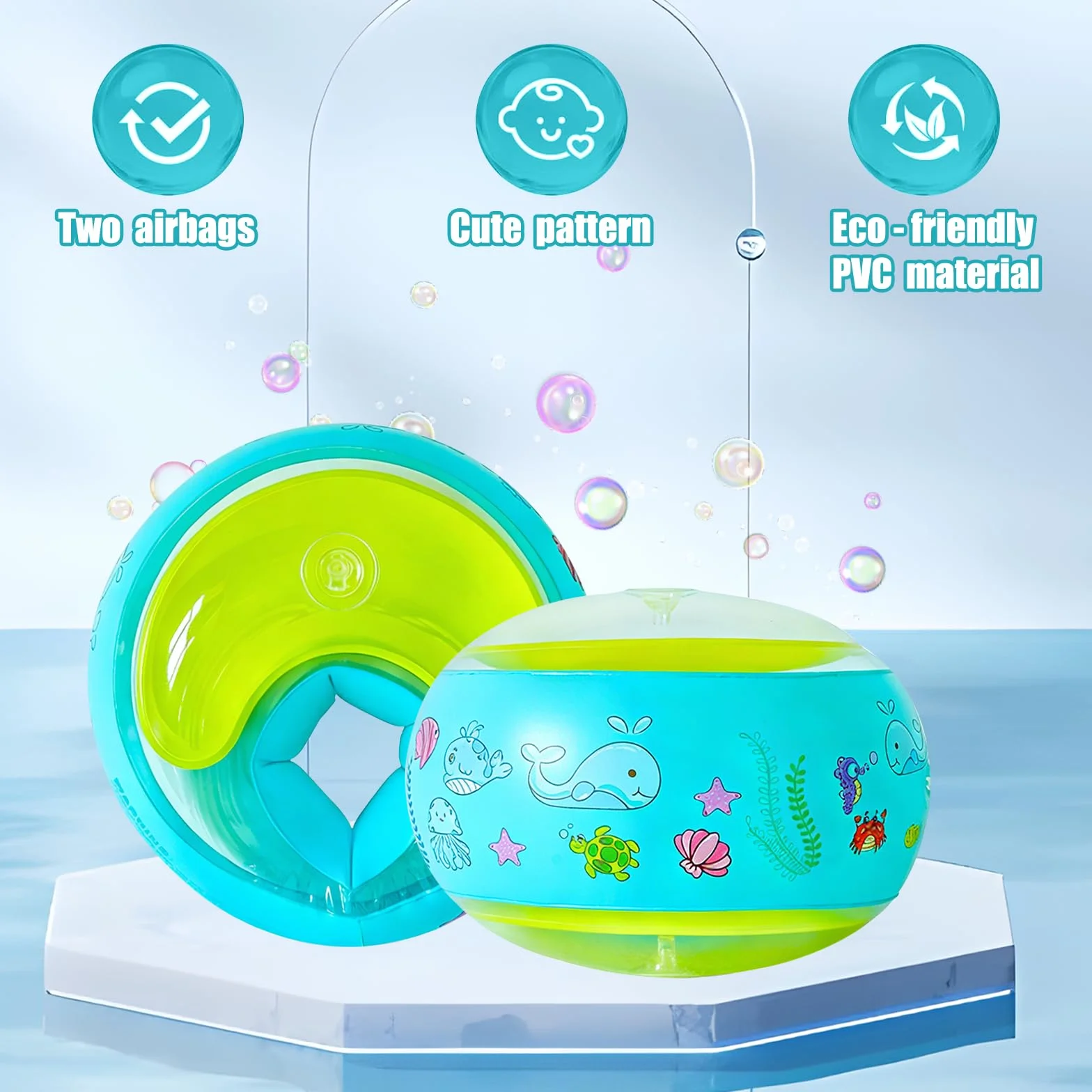 Braccioli Bambini,Swim Braccioli 3-6Anni,design elegante, modello di cartone animato per nuotare e allenarsi, Bracciolis per Adatti a bambiniss con Peso 11-30kg