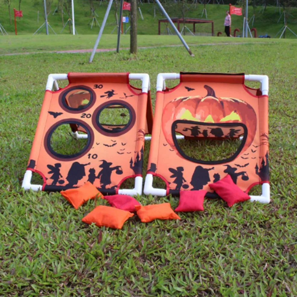 Gioco di lancio di sacchi di sabbia con motivo zucca, gioco di interazione per bambini