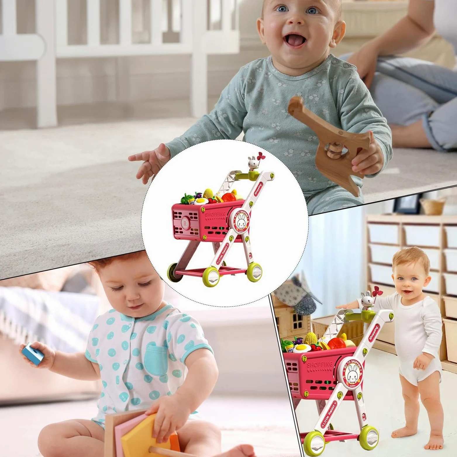 Carrello Spesa Bambini Cucina Finti Educativi Interattivi | Carrello Spesa Finto Bimbi Cucina Finti Di Ruolo Carrellino Per Bambini E Bambine Prescolari Studenti Della Scuola Materna