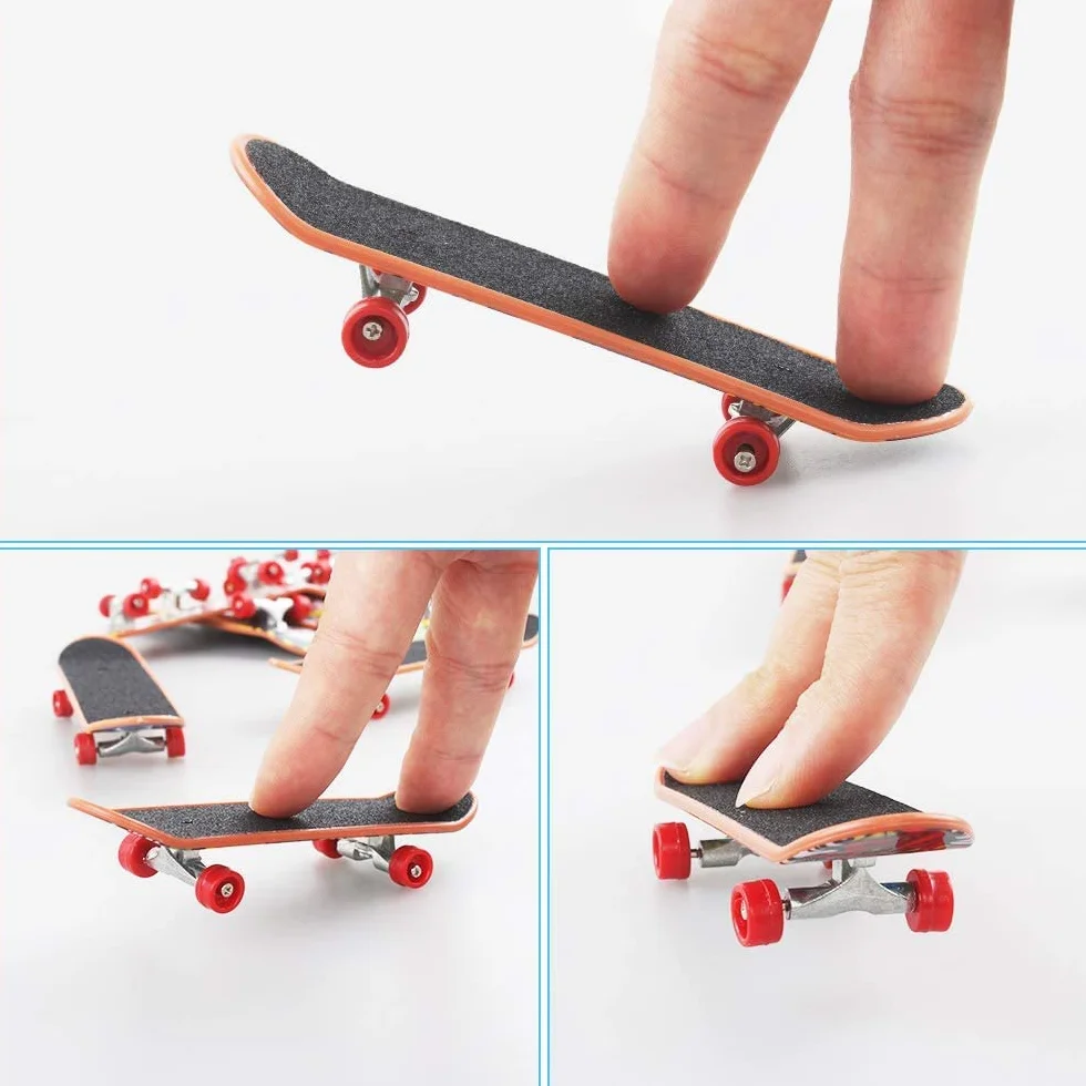 12 Pezzi Finger Mini Skateboard da Dito per Bambini, Giocattolo in Lega, per Giocare o Come Decorazione